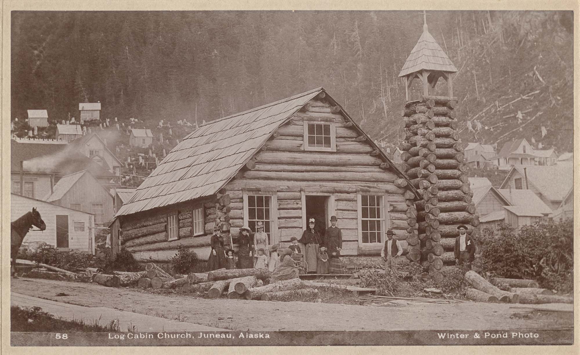 Image of Log cabin church, Juneau, Alaska, 1896