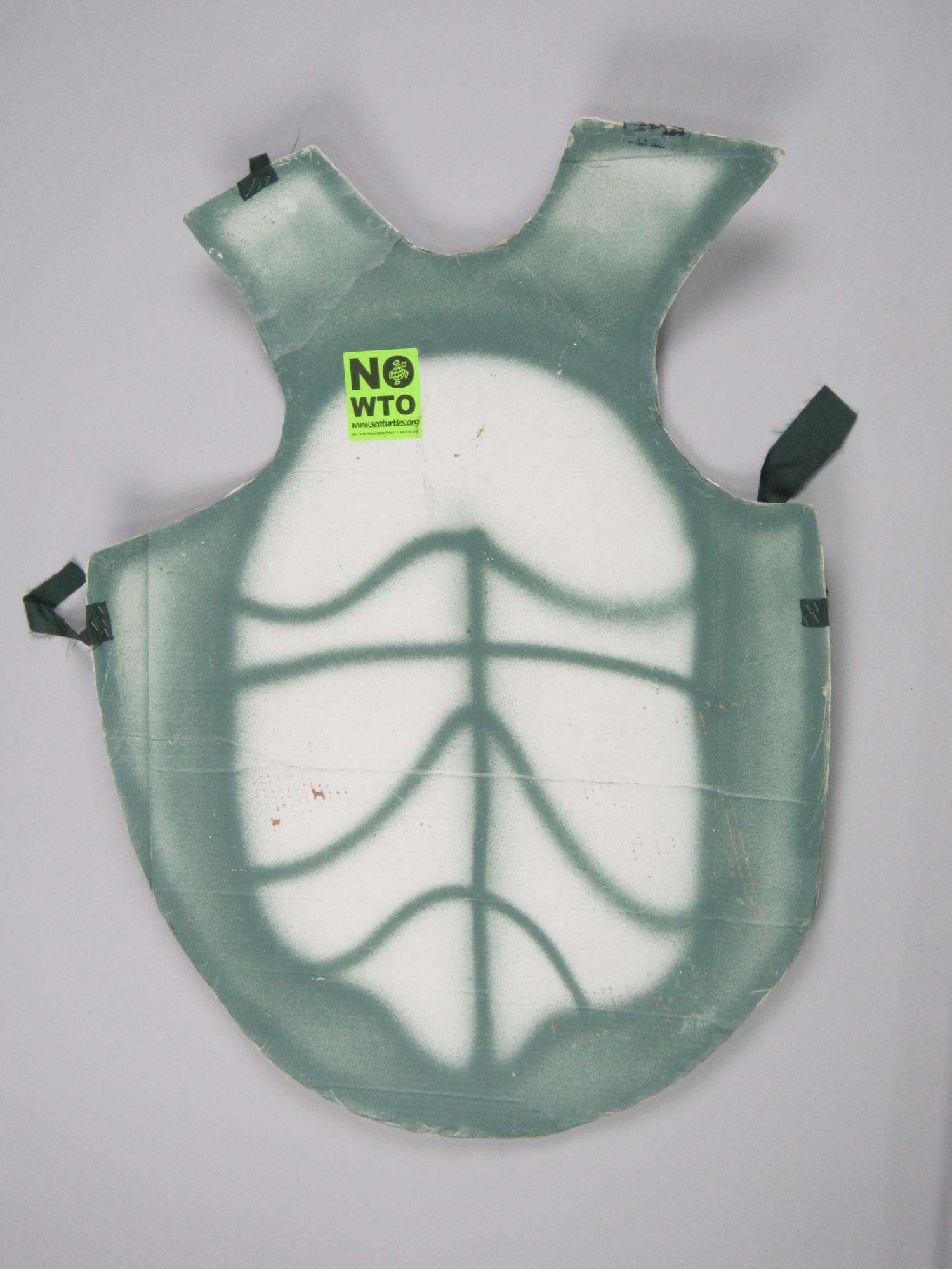 Image of Sea turtle costume shell from the World Trade Center (WTO) protests, 1999