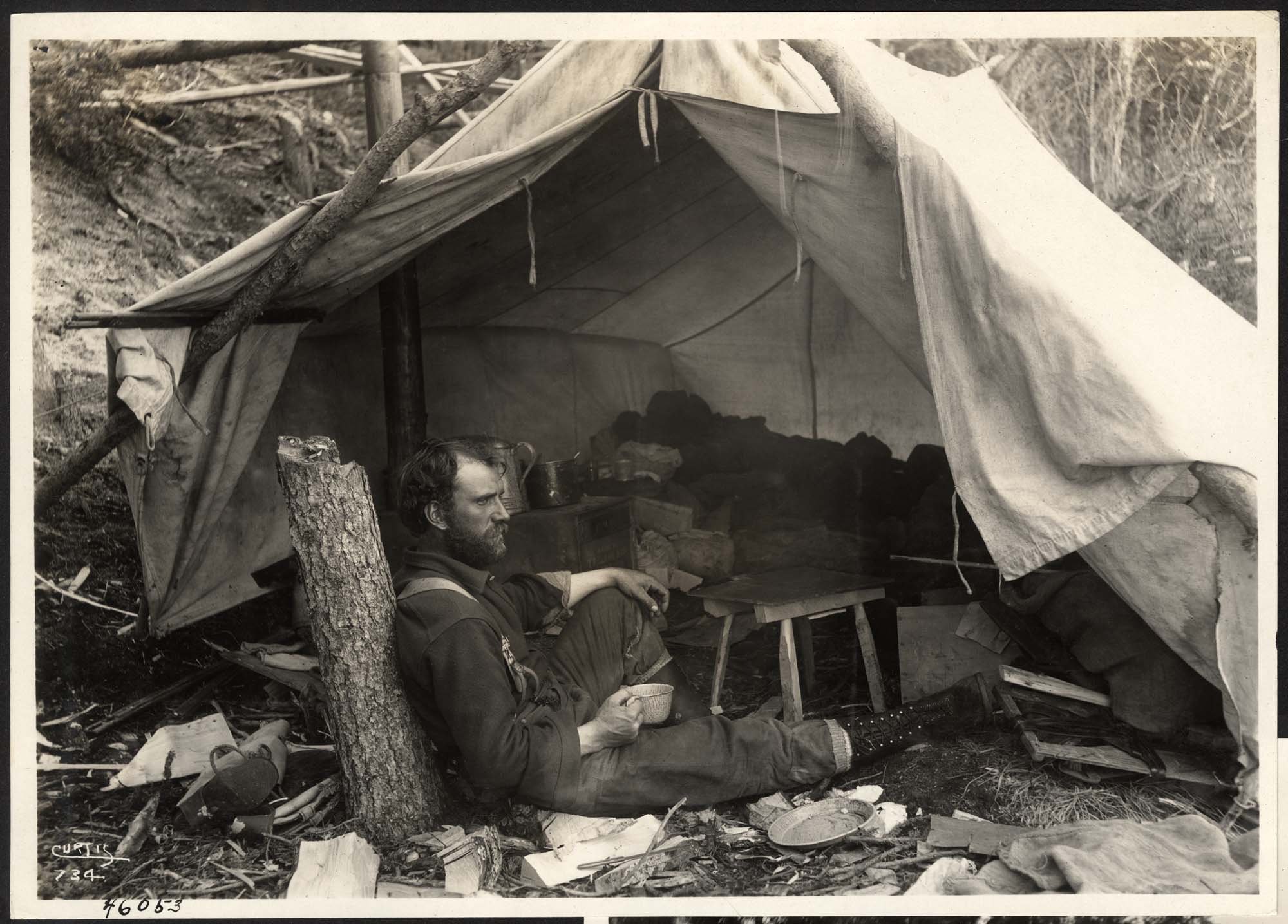 Image of Lucas in tent, 1898
