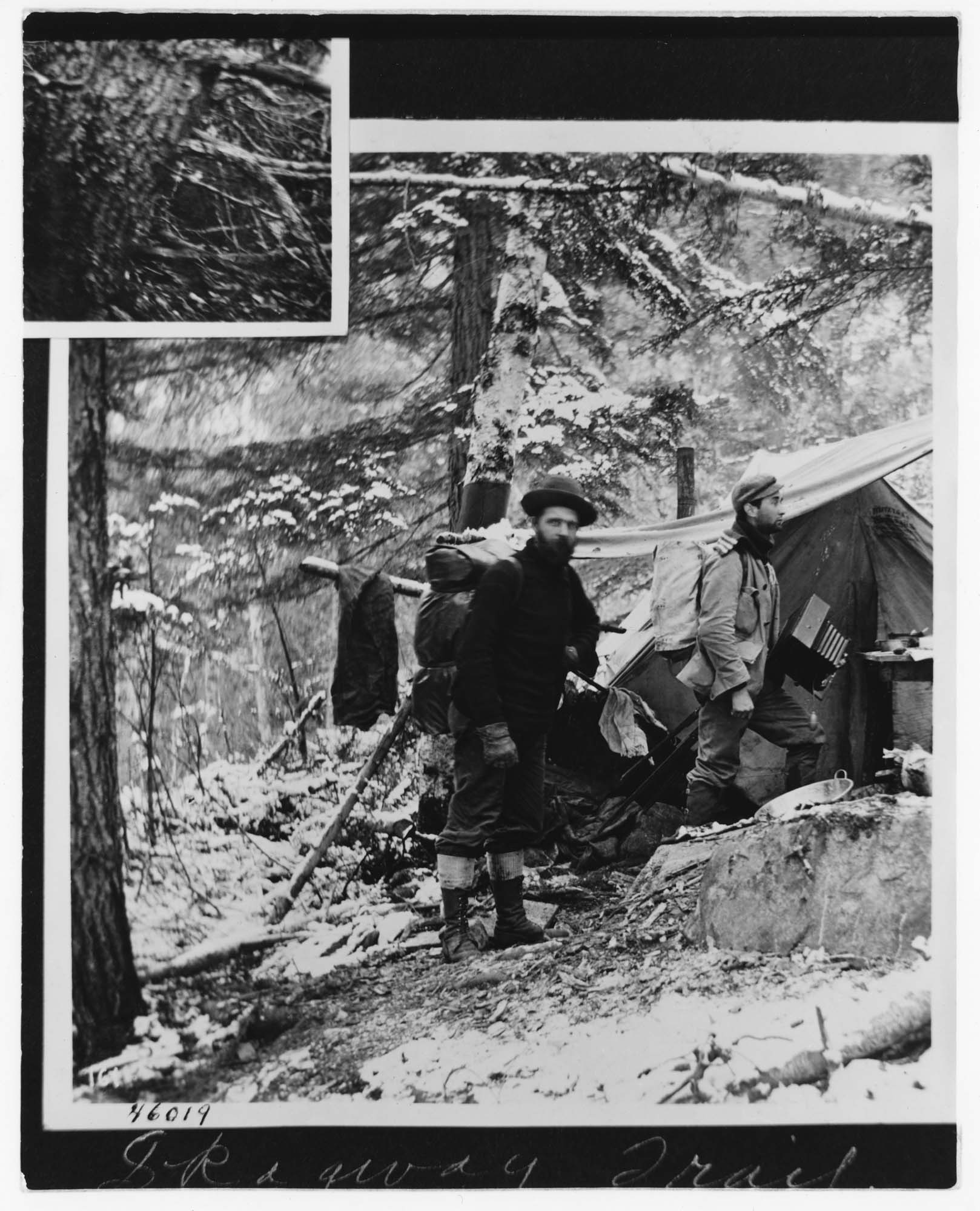 Image of Asahel Curtis and companion on Skagway Trail, circa 1897