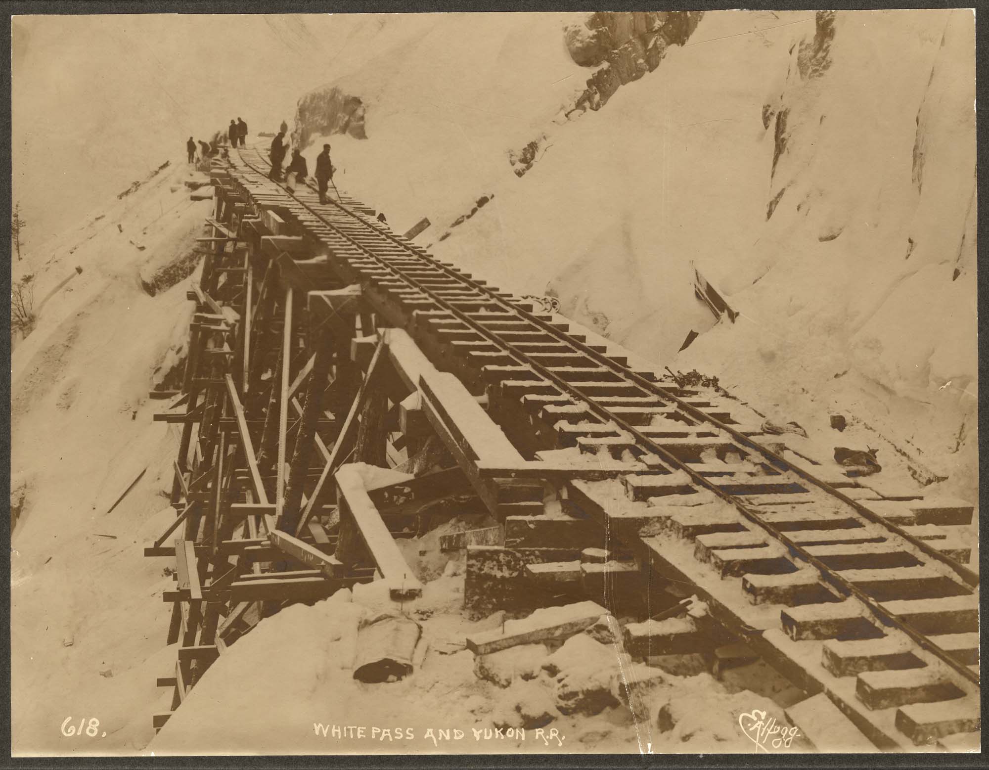 Image of Icy tracks on the White Pass & Yukon Route, circa 1899