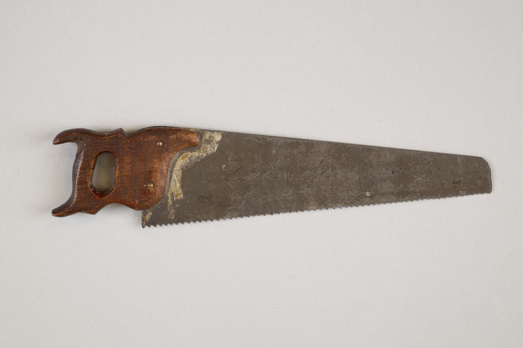 Image of Miniature saw, souvenir of Labor Day, 1890