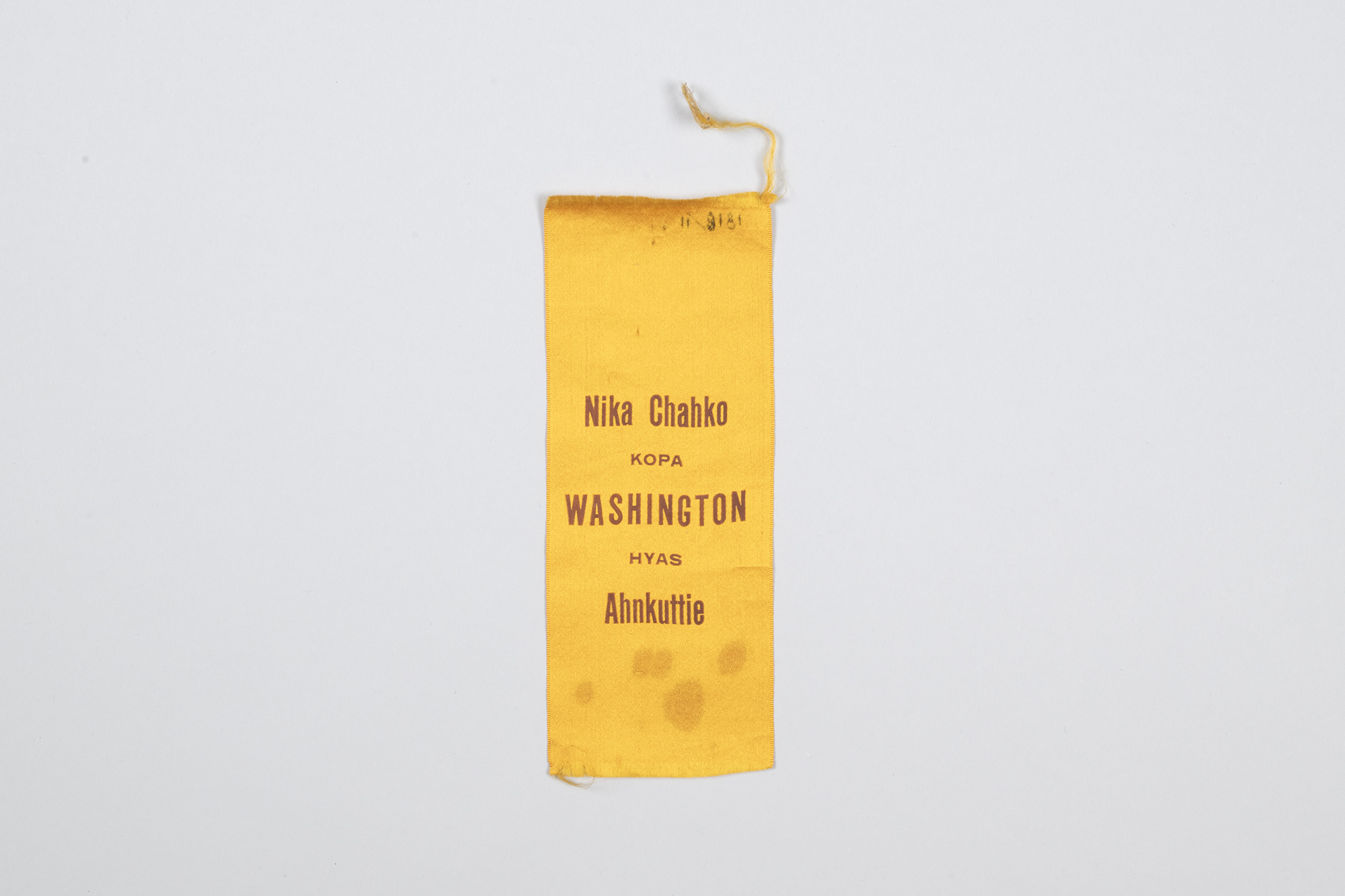 Image of Ribbon with Chinook Jargon text, 