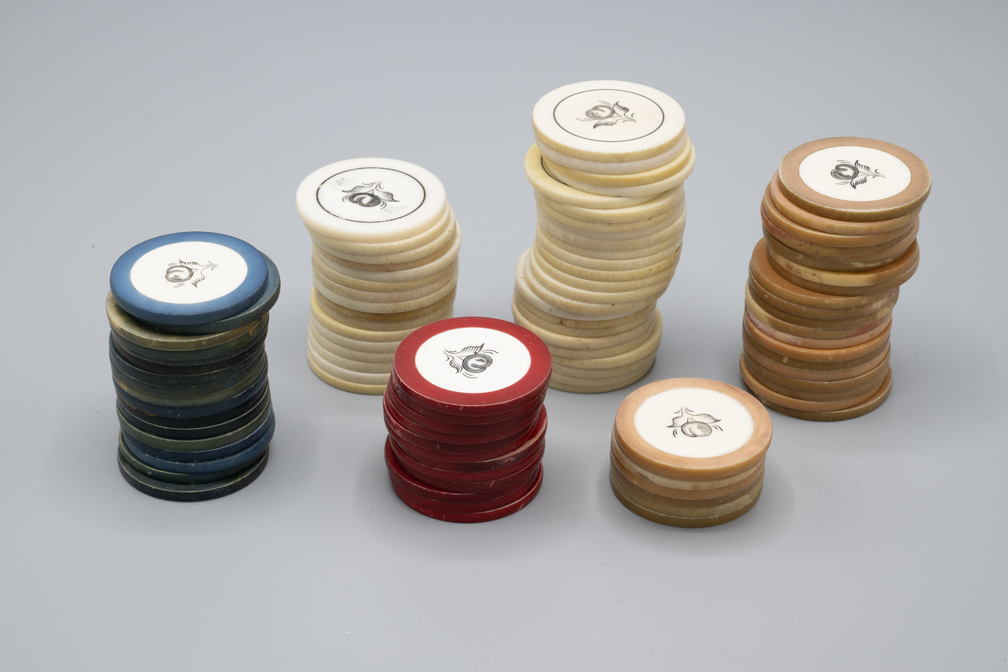 Image of Ivory poker chips, 1920s