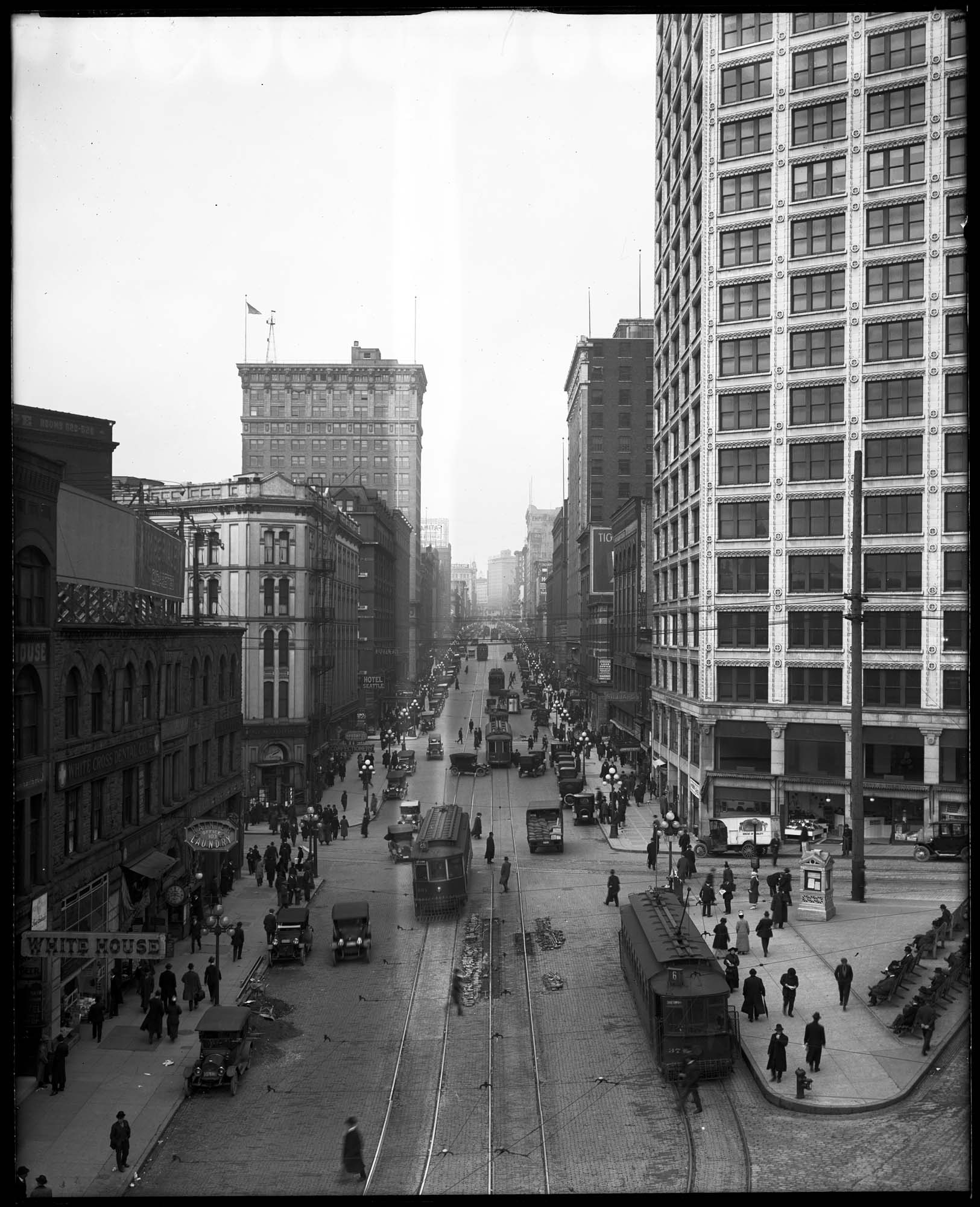 Image of Second Avenue north from Yesler Way, Seattle, 1916