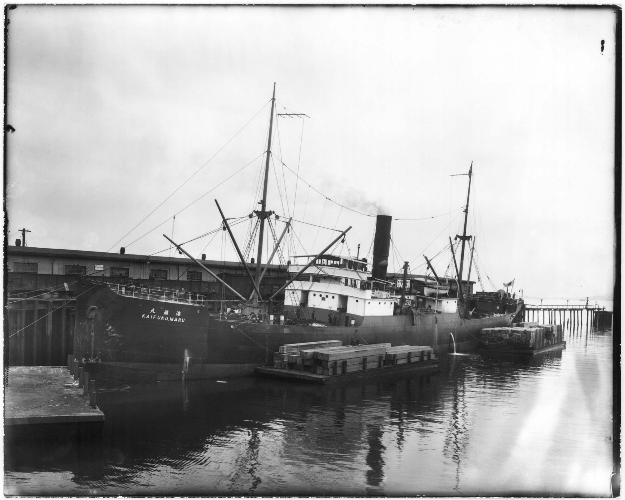 Image of SS Kaifuku Maru, Seattle, circa 1918