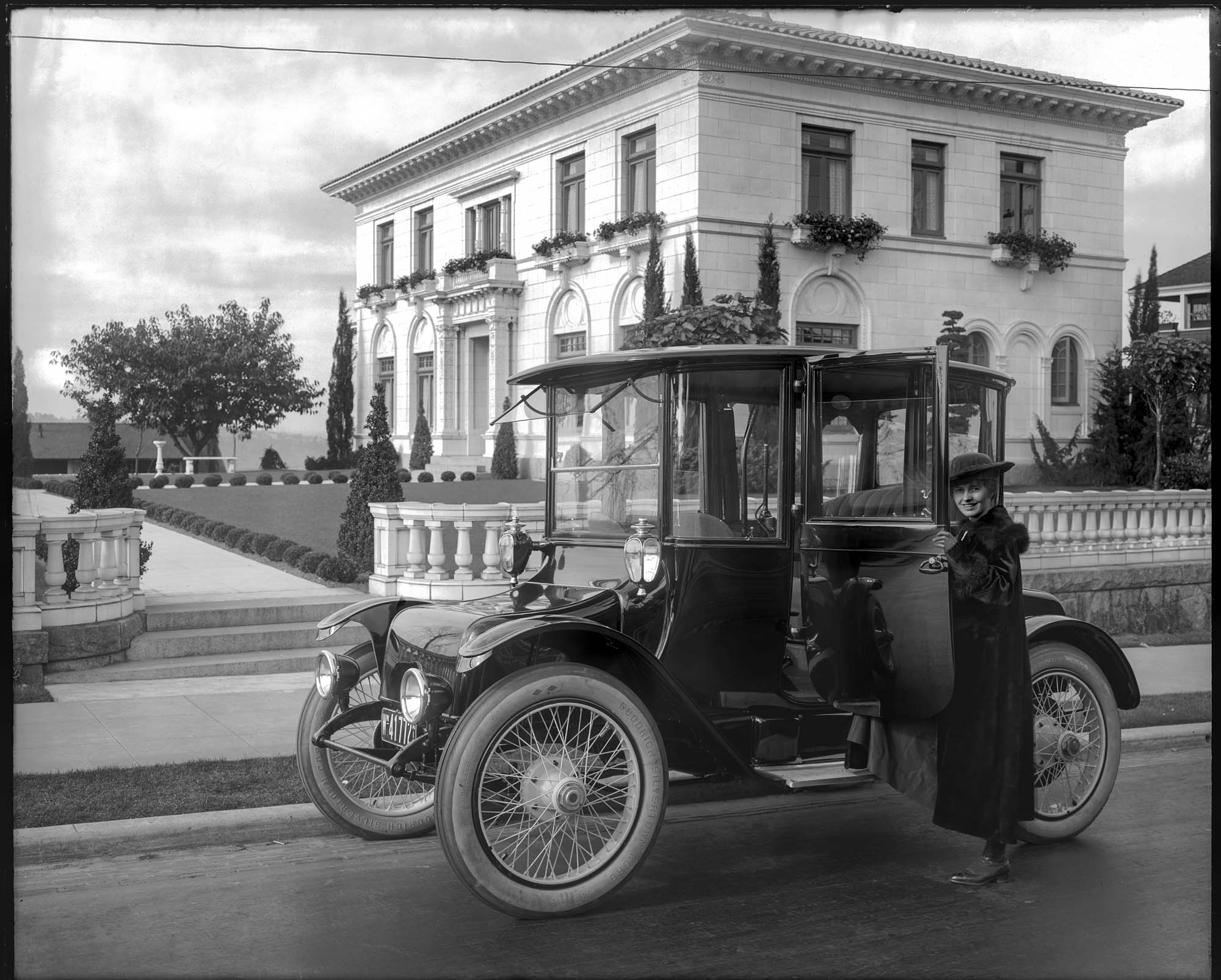 Image of Woman in electric auto, circa 1917