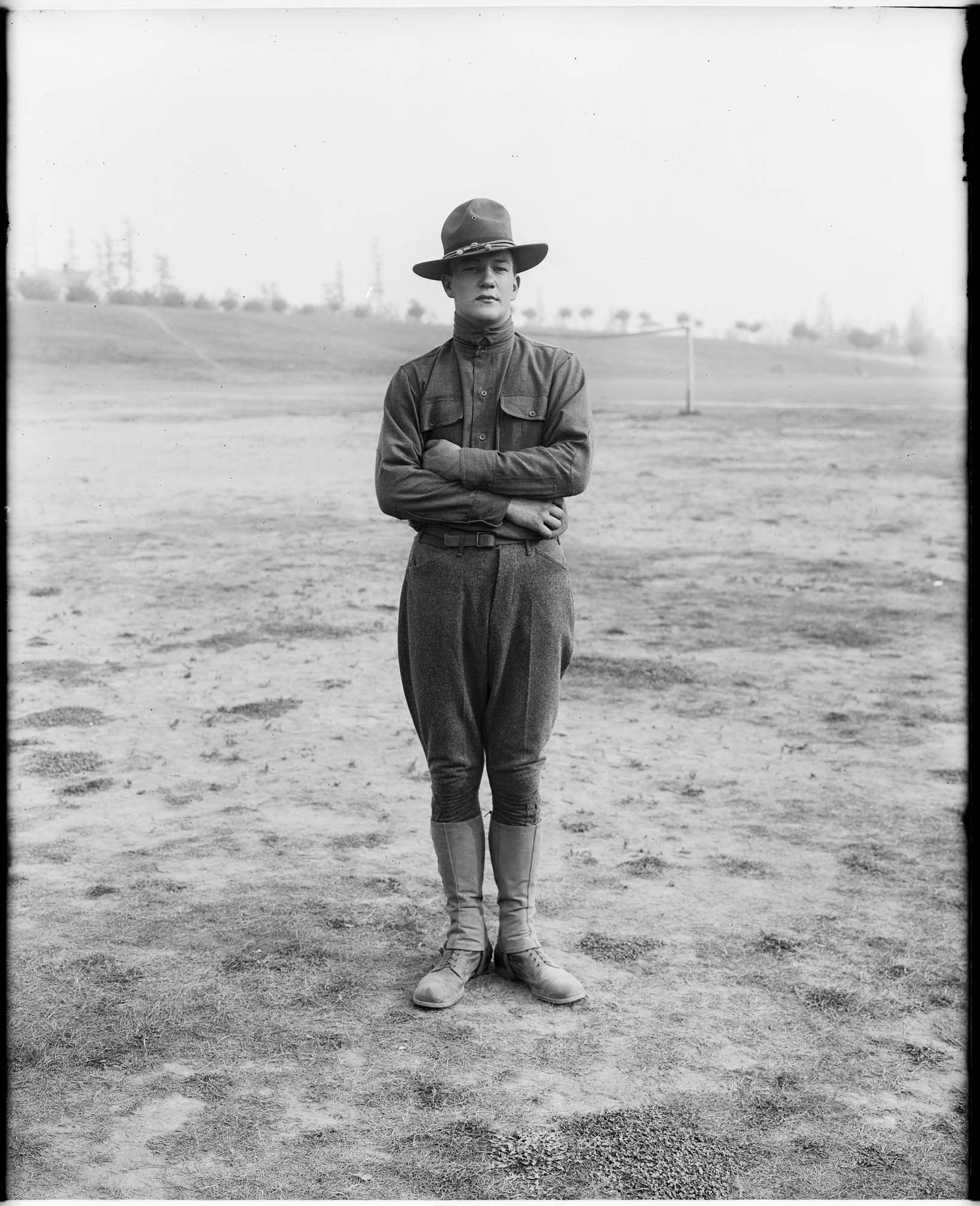 Image of Soldier, probably in Seattle, 1917