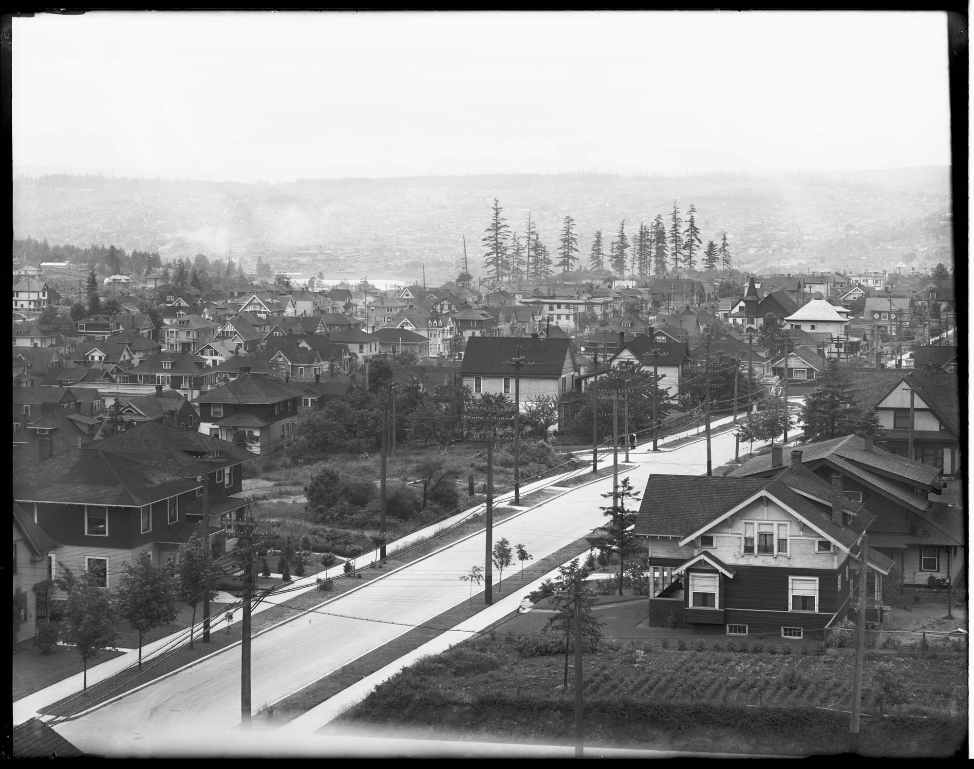 Image of View east from Volunteer Park water tower, Seattle, circa 1910