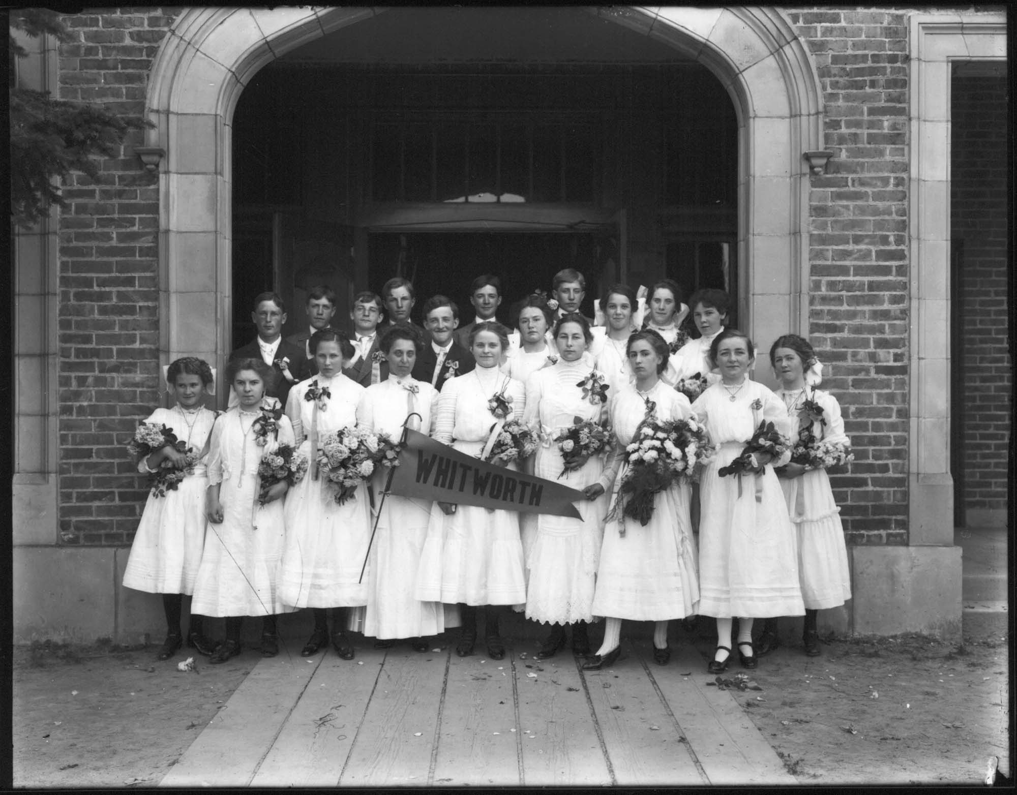 Image of Students outside Whitworth School, Seattle, circa 1910