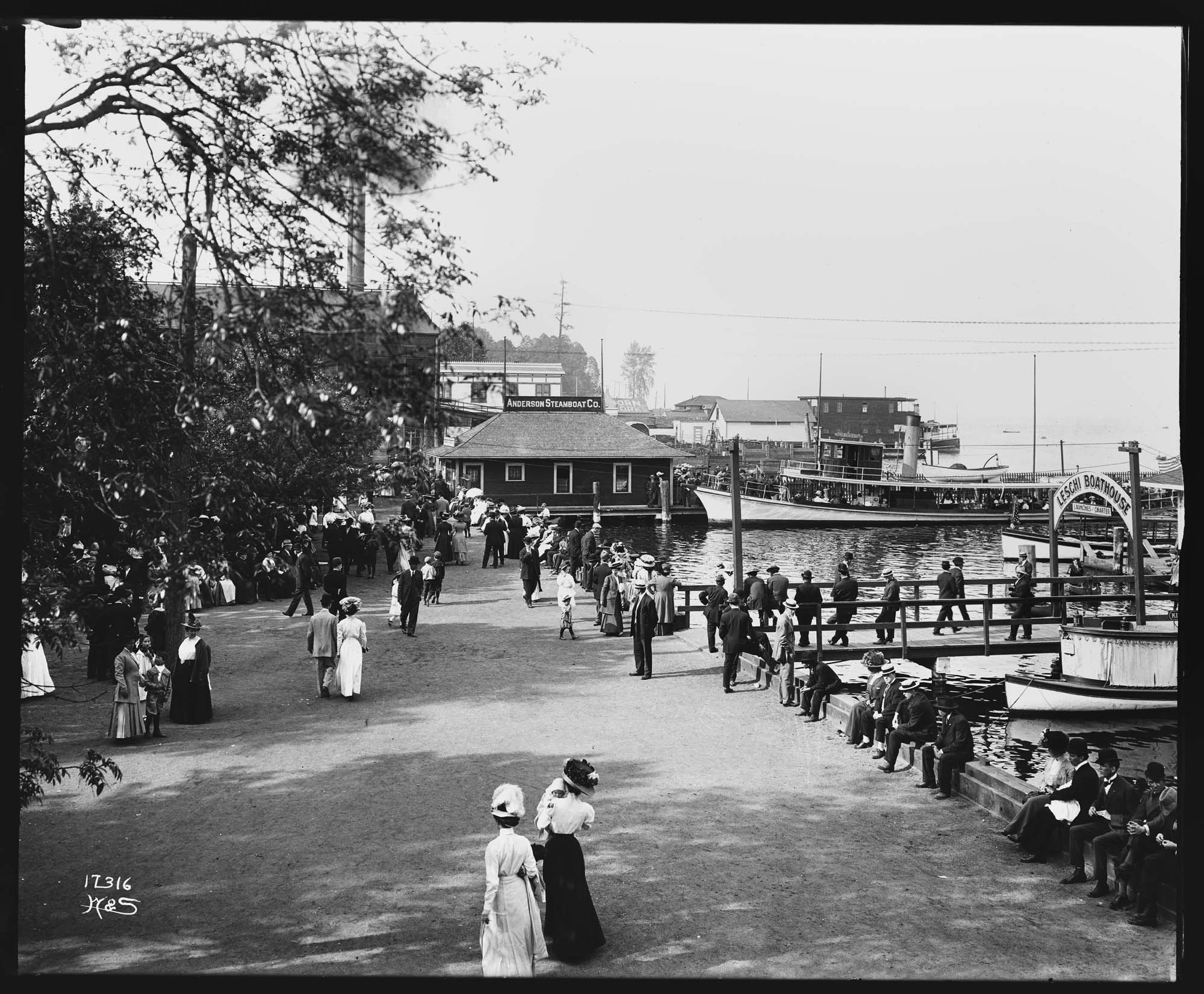 Image of Strolling along the waterfront in Leschi Park, circa 1911
