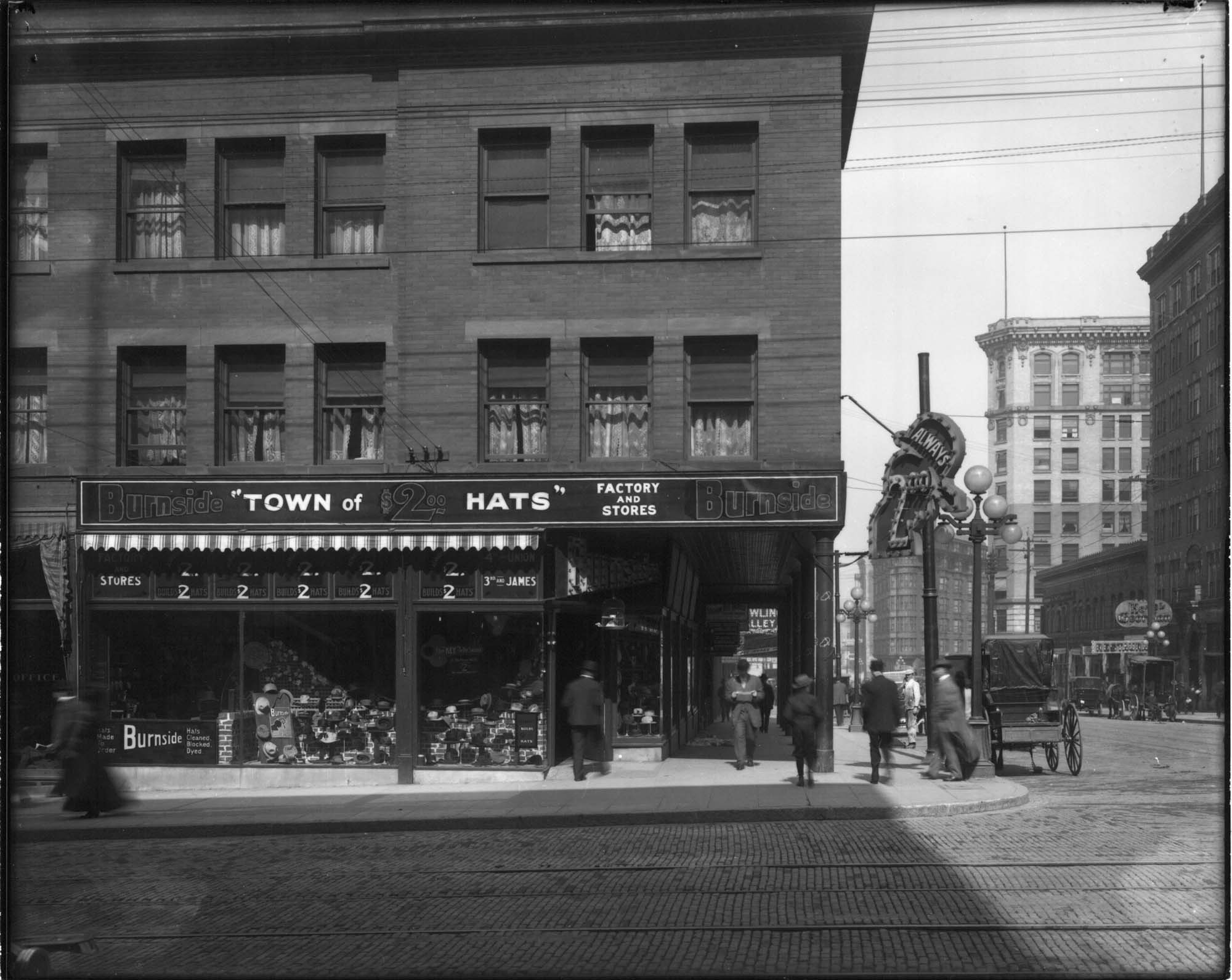 Image of Burnside Town of $2.00 Hats, Seattle, circa 1915