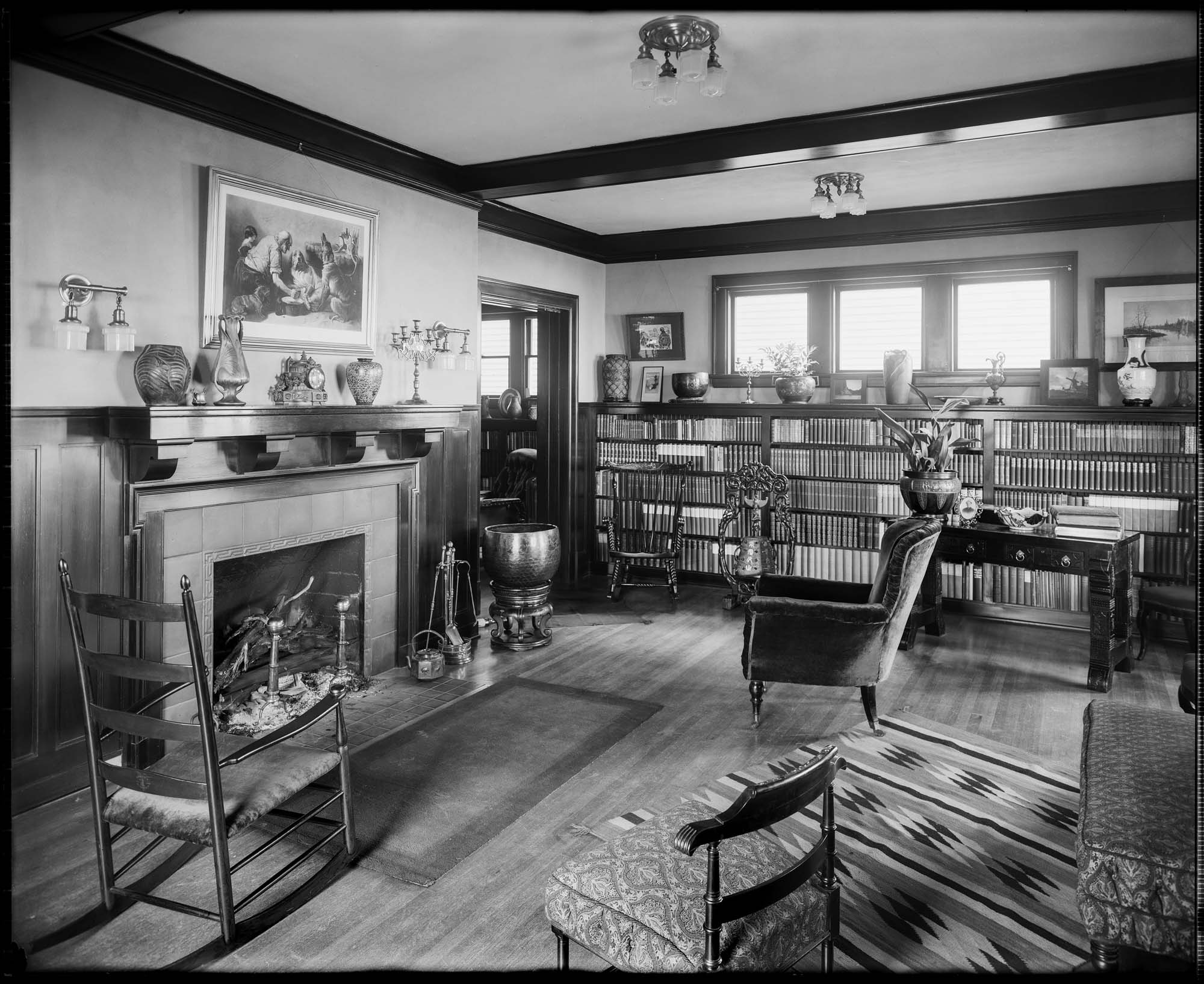 Image of Walter and Othella Beals residence interior, Seattle, circa 1912