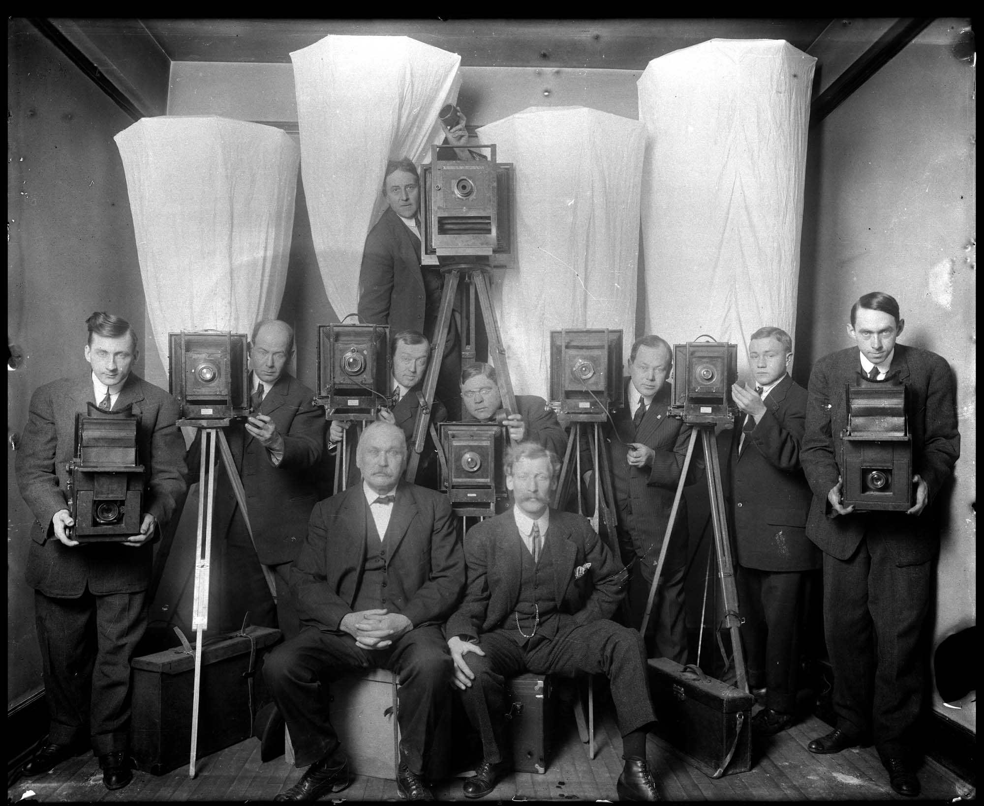 Image of Webster & Stevens photographic firm owners and staff , circa 1912