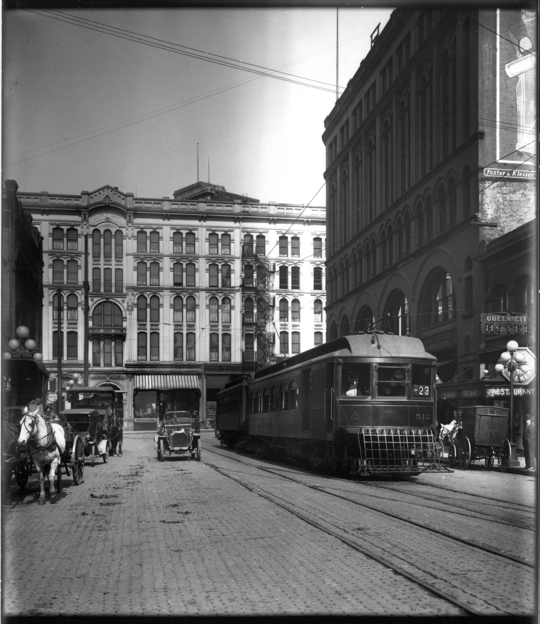 Image of Occidental and Yesler, Seattle, circa 1913