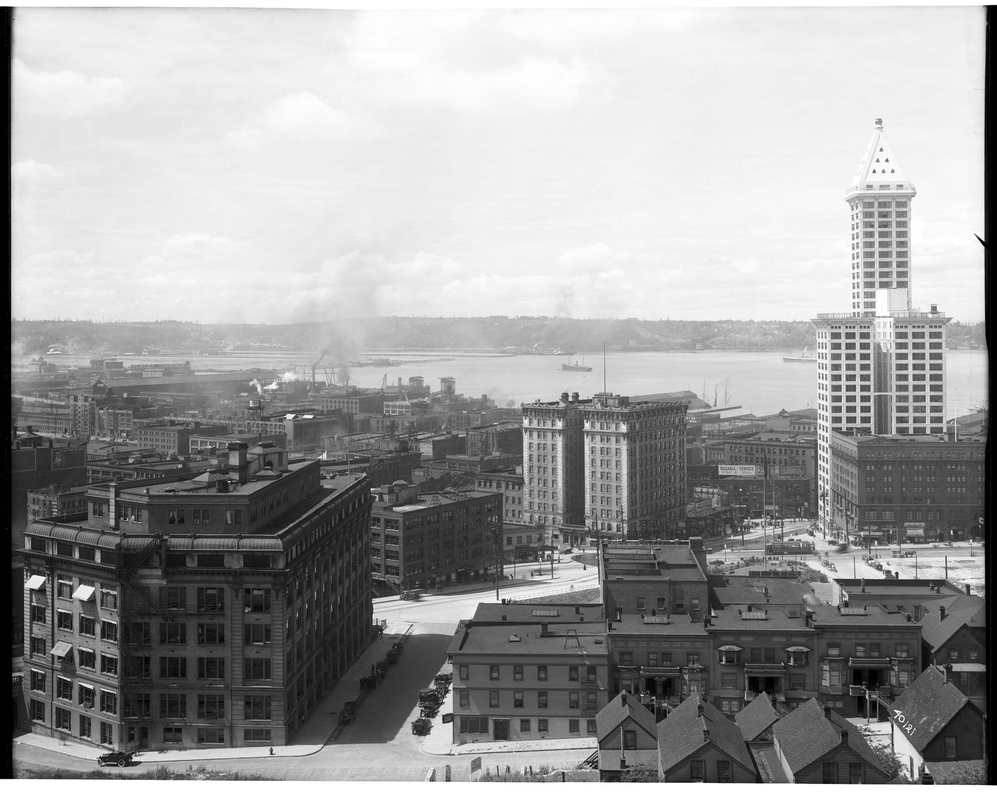 Image of View southwest from old courthouse, Seattle, circa 1914
