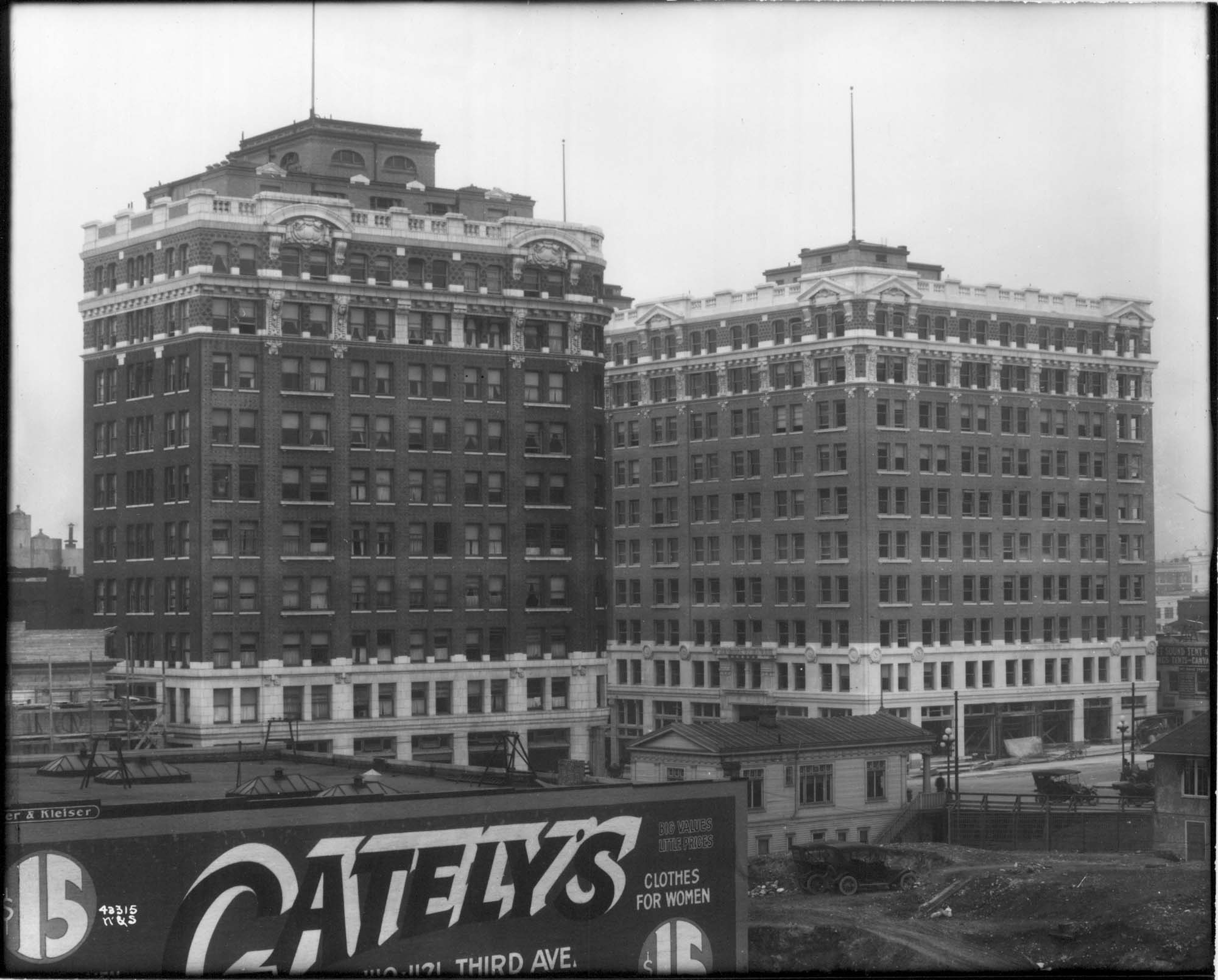 Image of Cobb Building and White-Henry-Stuart Building, Seattle, circa 1915