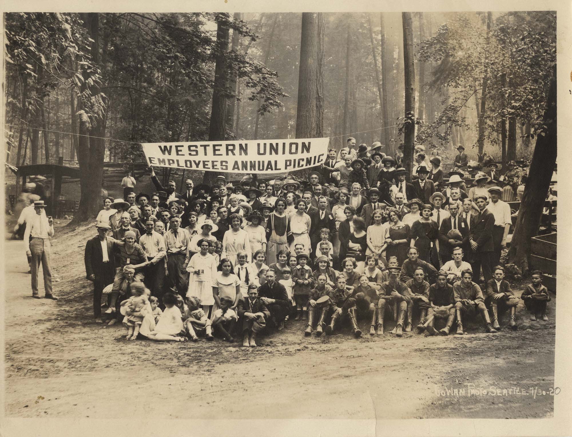 Image of Western Union employees at their annual picnic, July 30, 1920