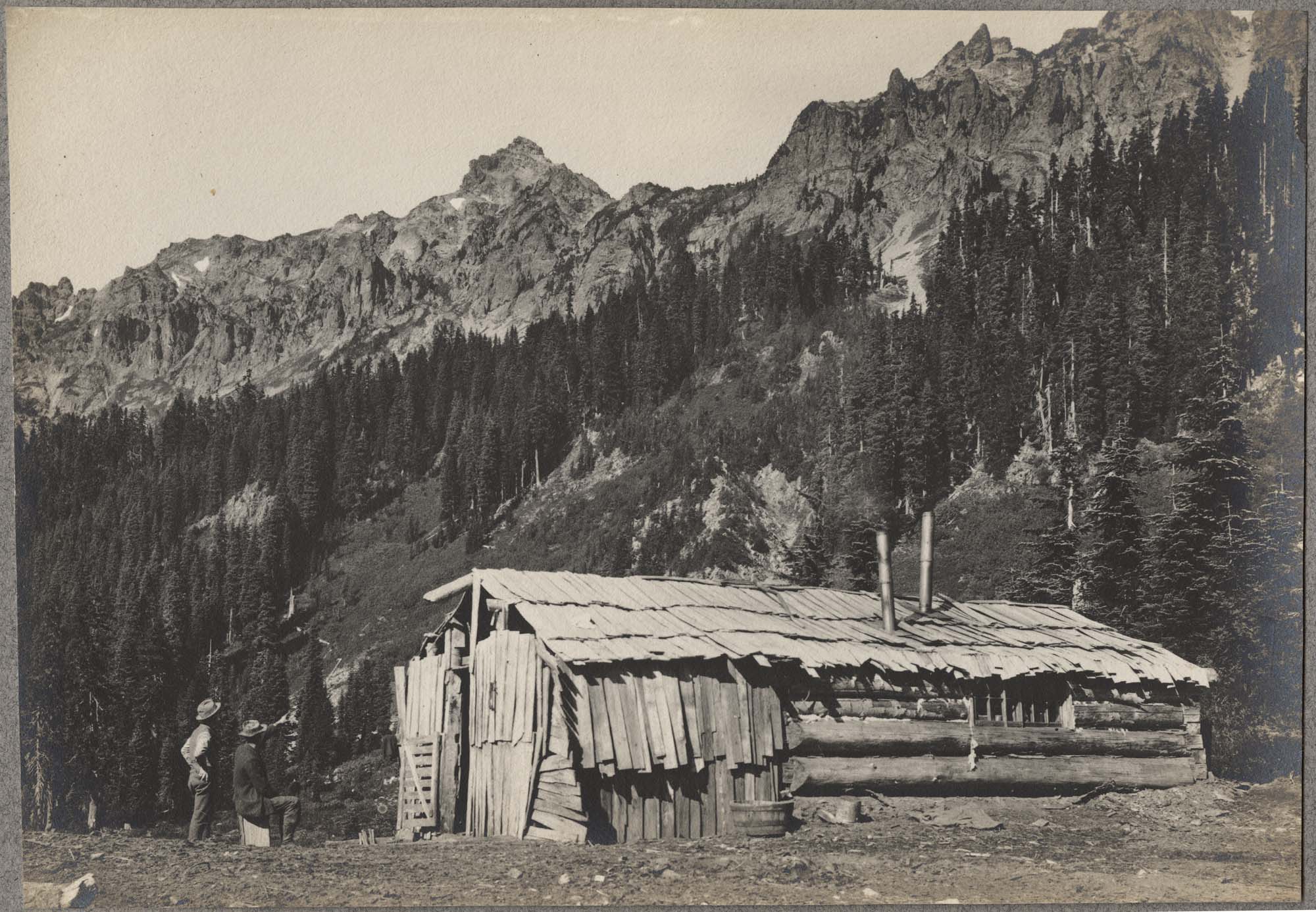Image of Denny cabin on the east side of the Cascades, circa 1910