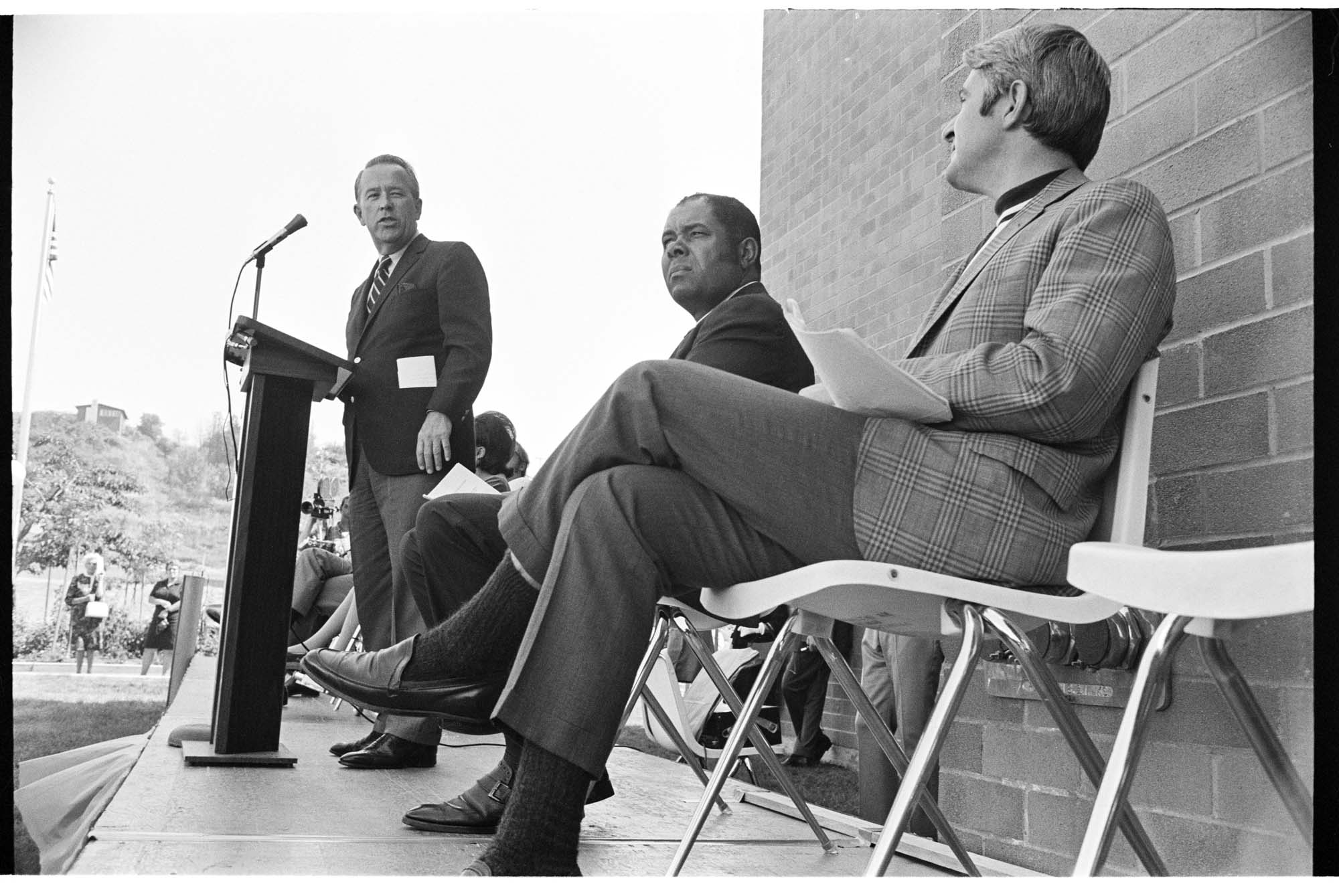 Image of Speakers at dedication of Park Center Apartments for people with disabilities, August 30, 1970