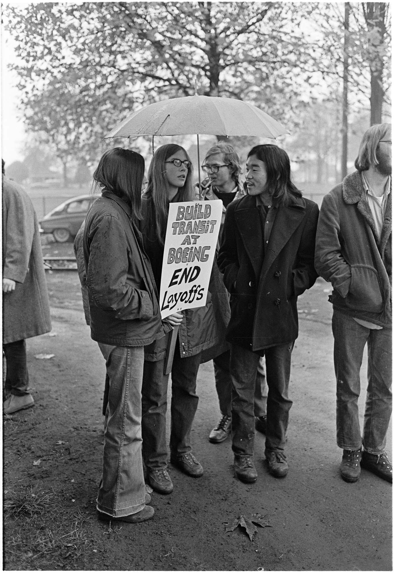 Image of Protestors at Boeing, Seattle, 1970