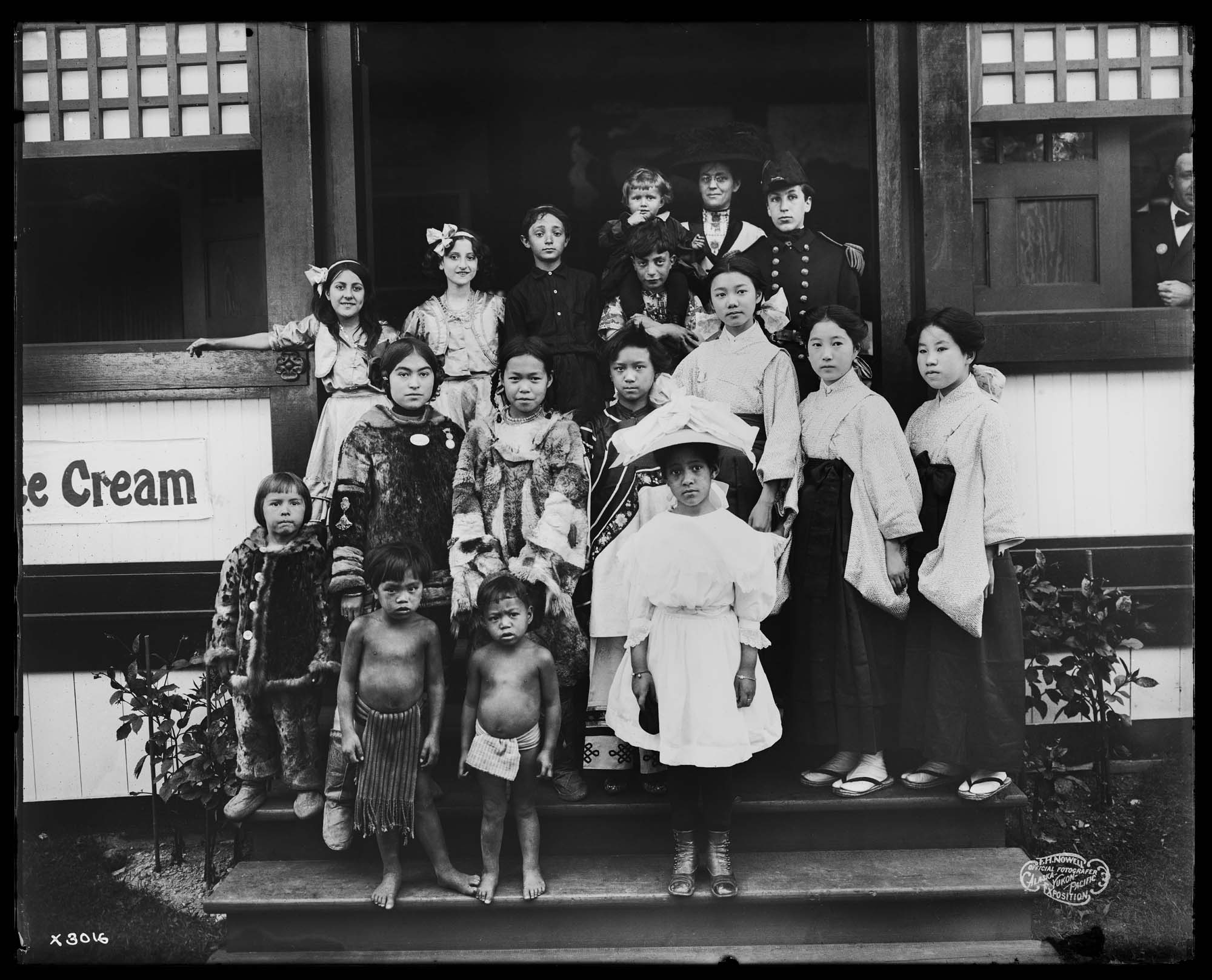Image of Group of children of different ethnicities, Alaska-Yukon-Pacific Exposition, Seattle, 1909