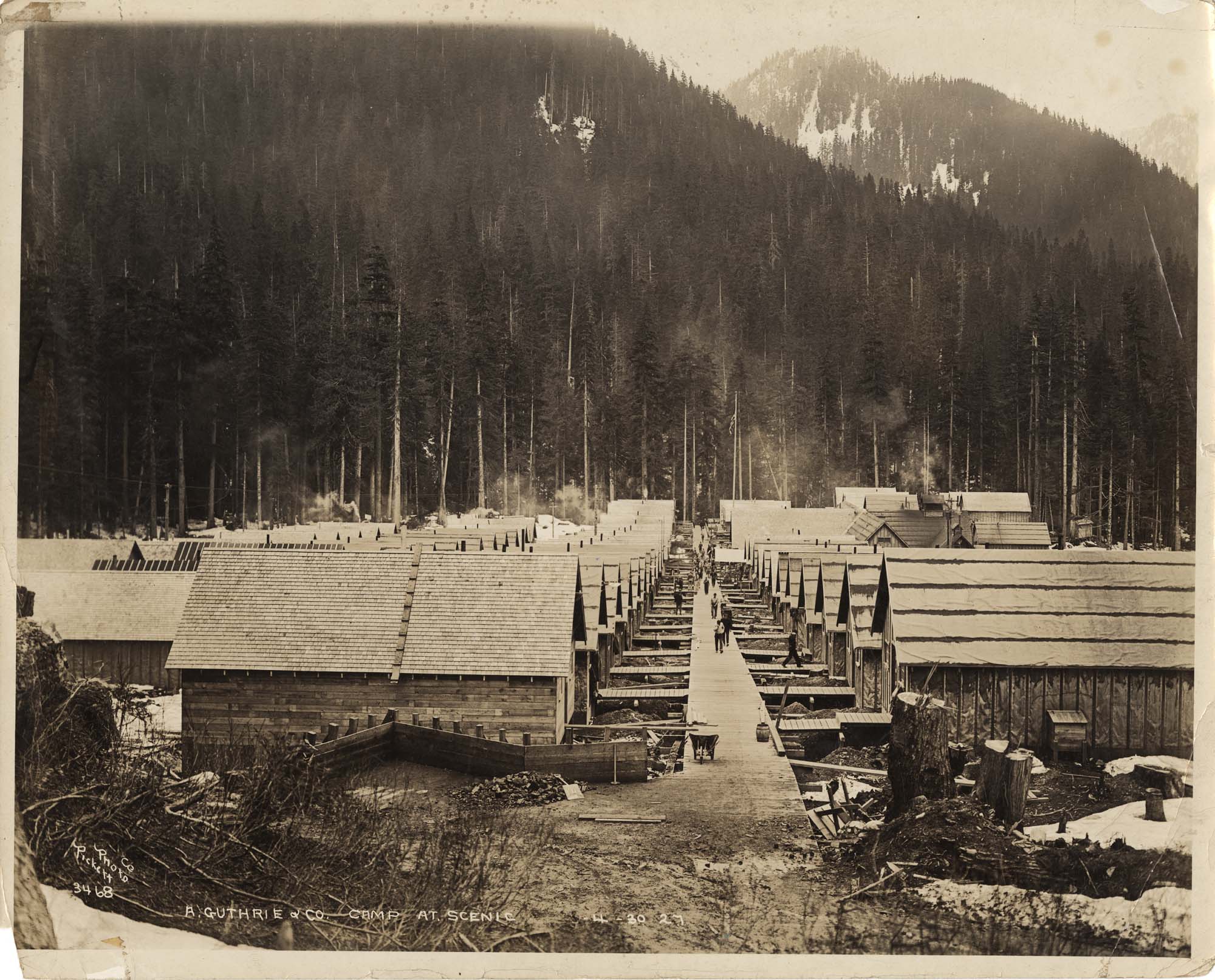 Image of Railroad tunnel construction camp at Scenic, Washington, April 30, 1927