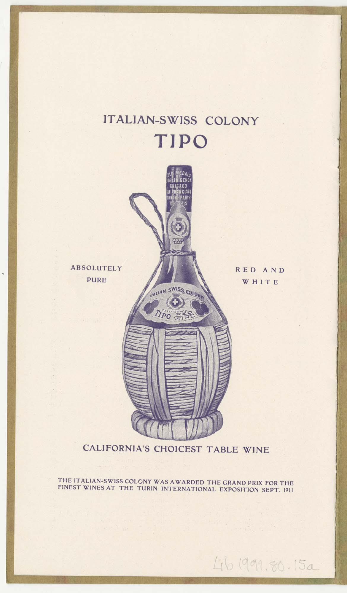 Image of Hotel Frye menu, circa 1911