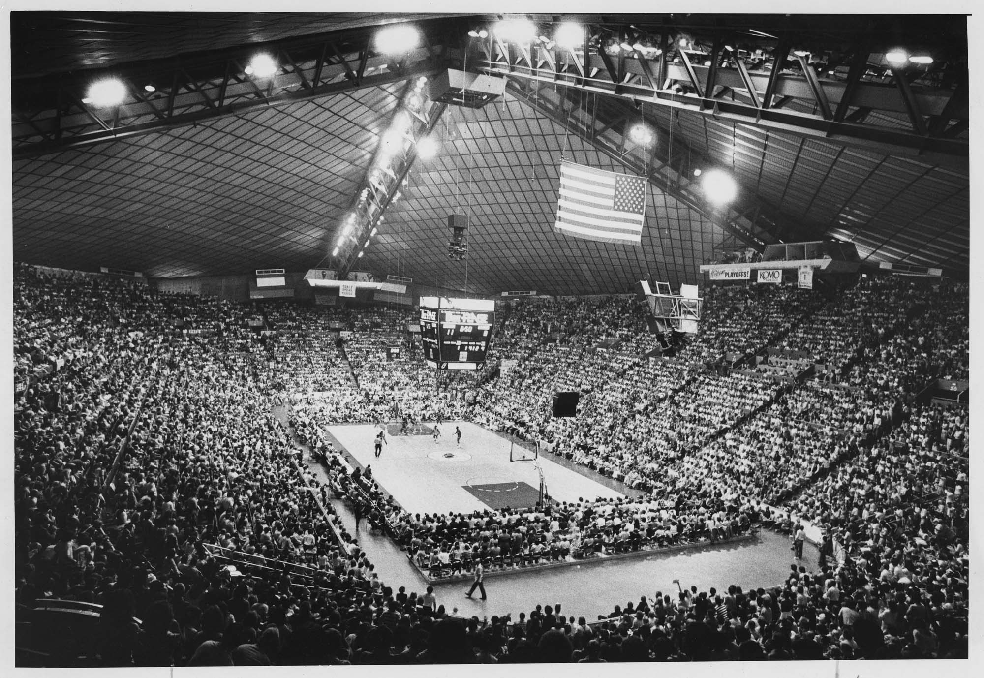 Image of Packed bleachers at the Sonics last game at the Coliseum, Seattle, June 7, 1978