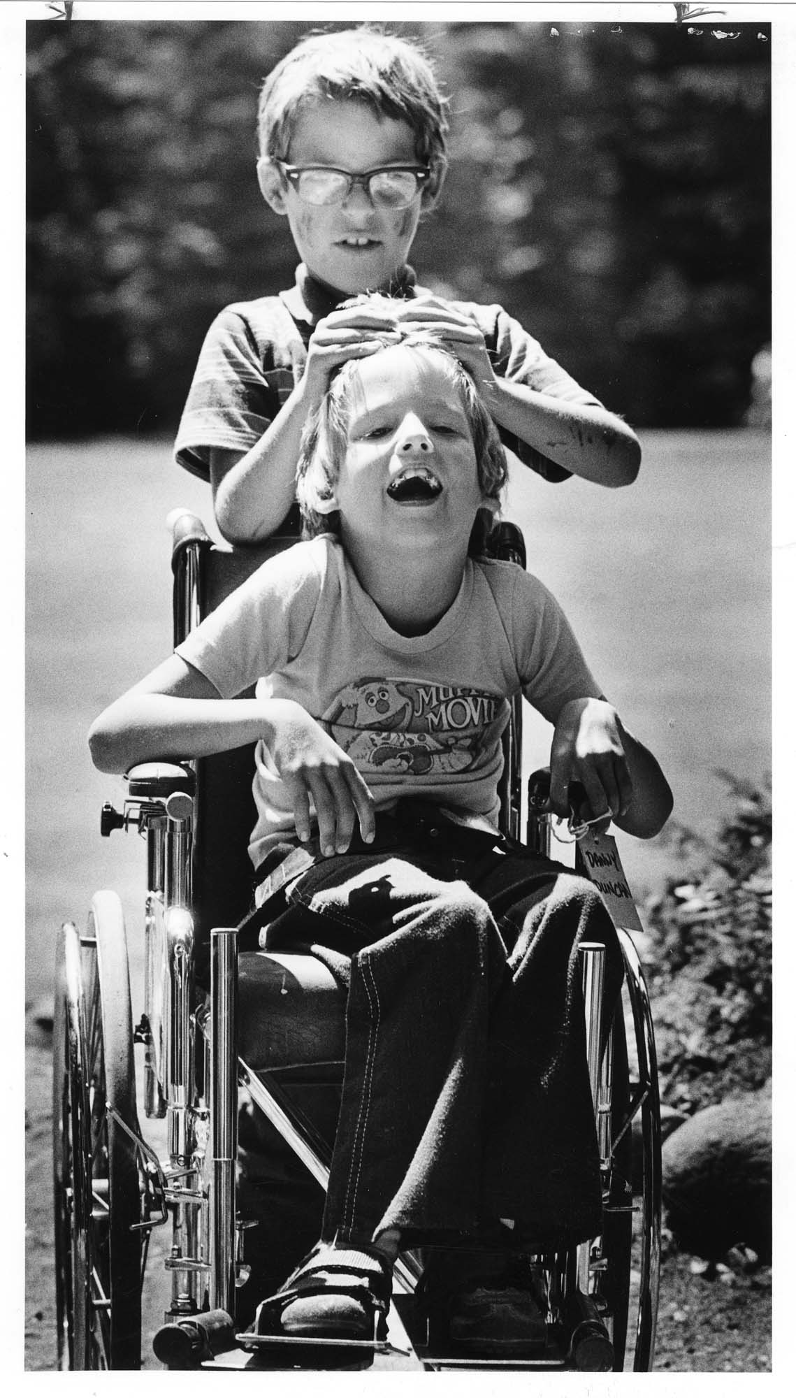 Image of Campers at Children's Orthopedic Hospital special summer camp, Enumclaw, July 1981