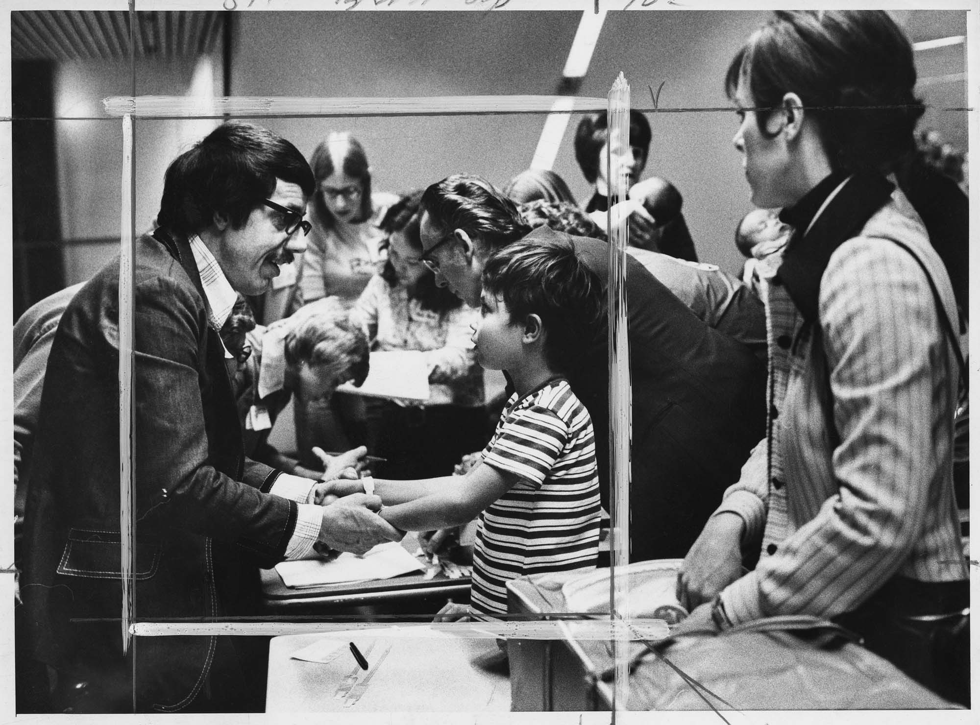 Image of Immigration clearance for Vietnamese children at Sea-Tac Airport, April 6, 1975