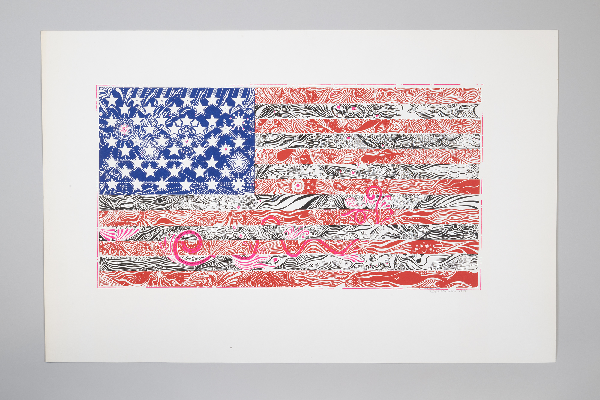 Image of American flag art print by Don Paulson, 1970