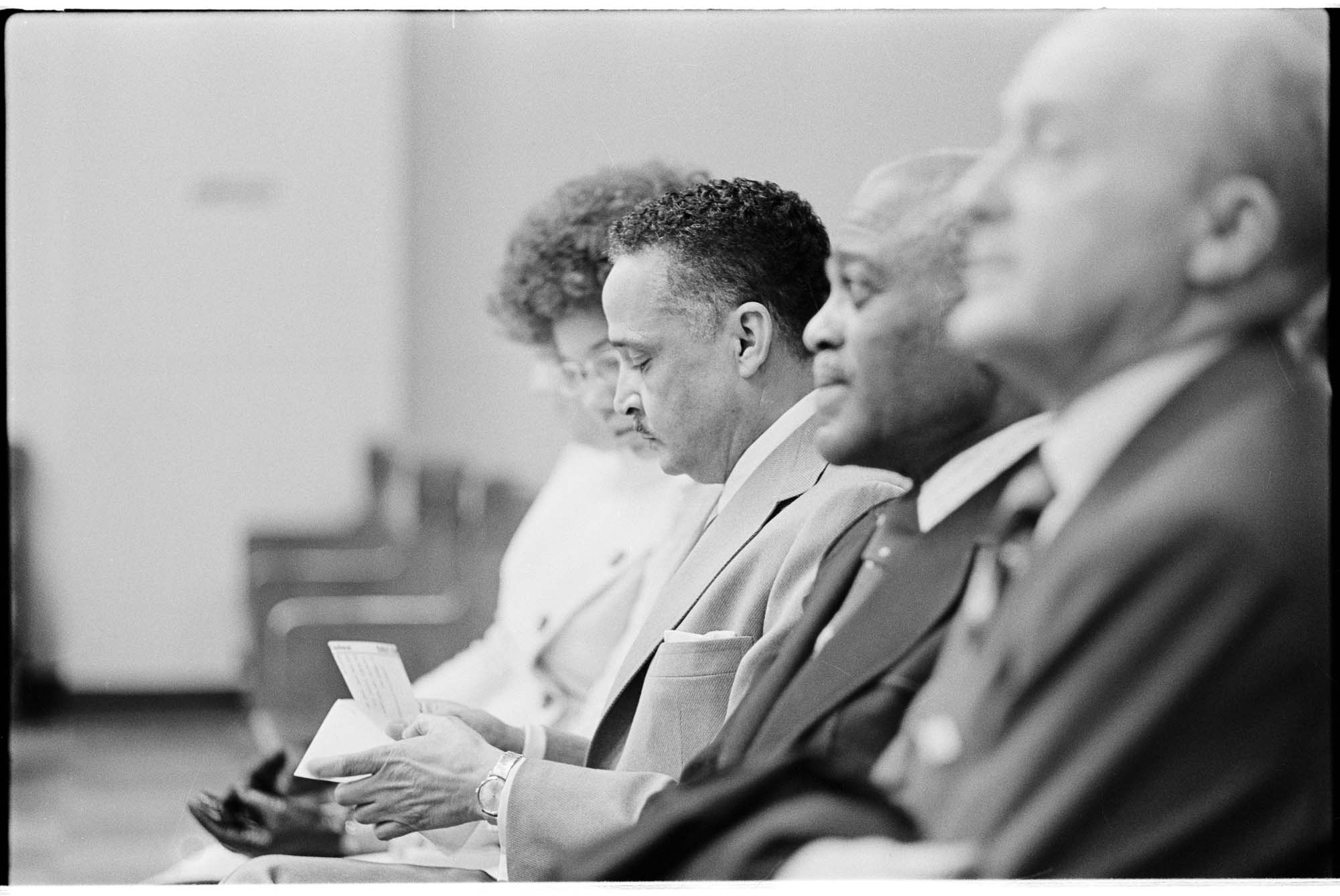 Image of Herbert Stephens waiting to be sworn in, March 8, 1974