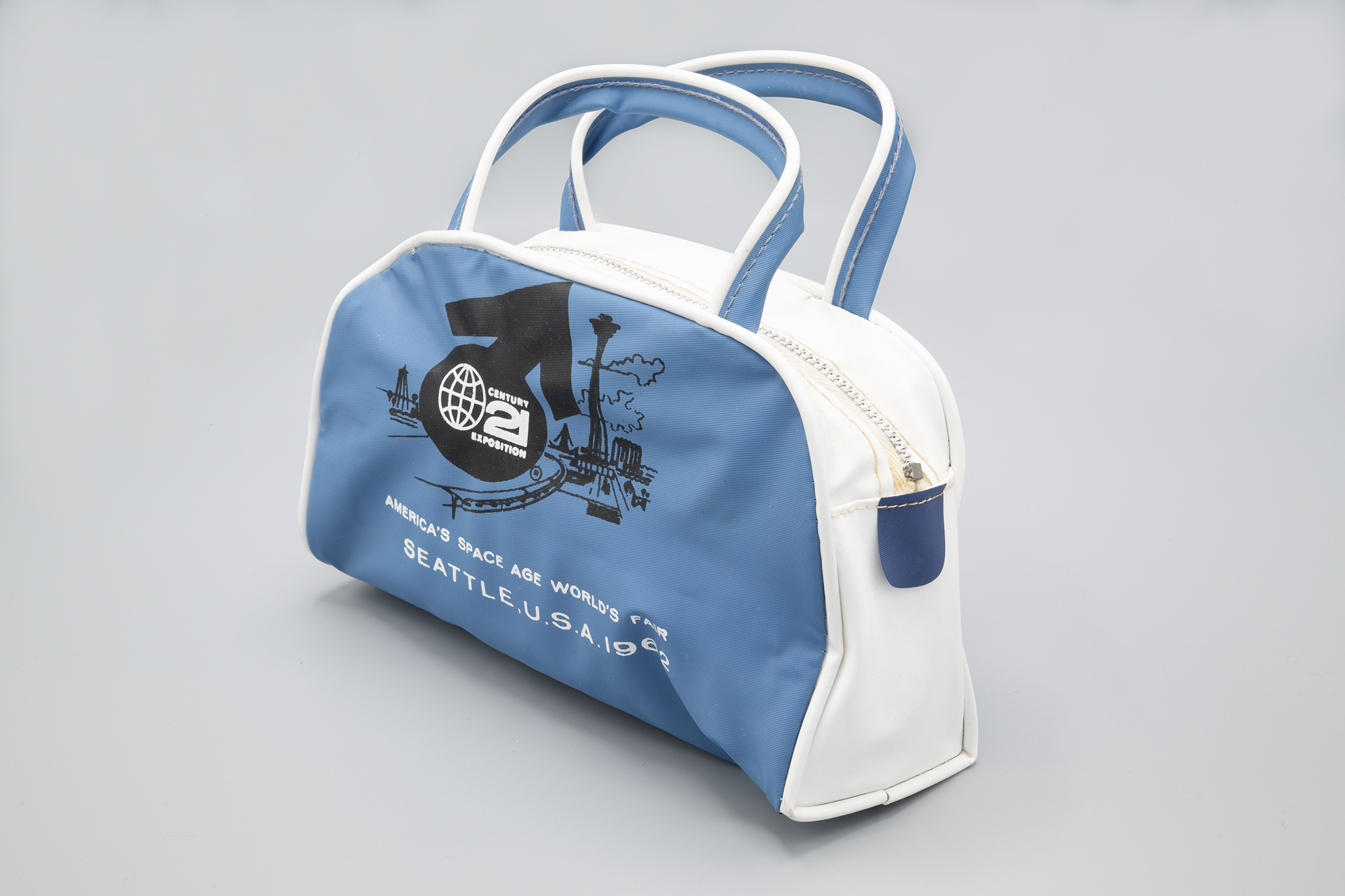 Image of Mini souvenir travel tote from the Century 21 Exposition, 1962