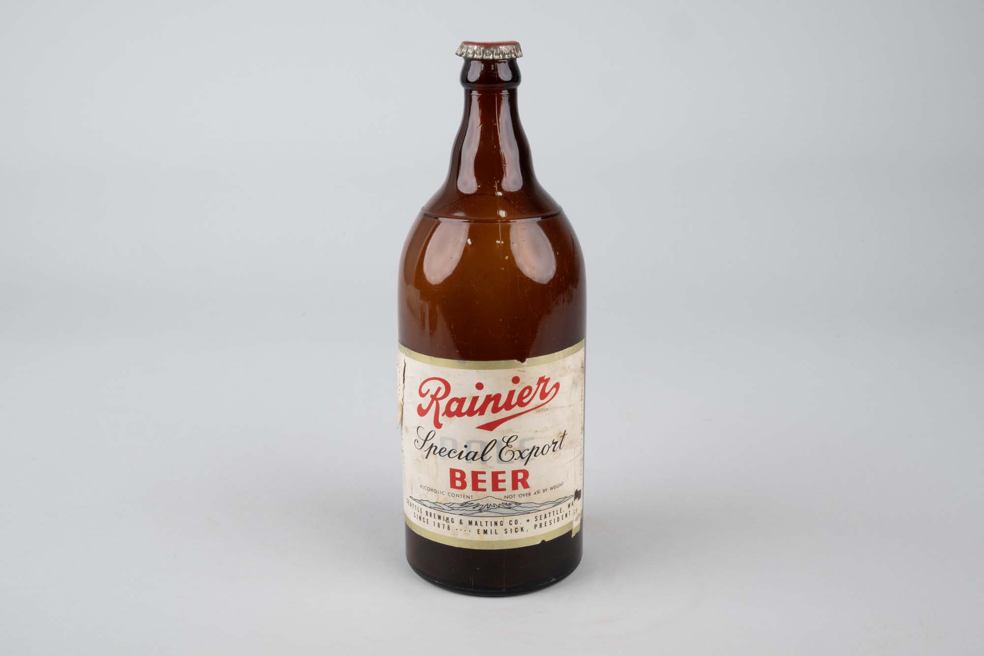 Image of Beer bottle for Rainier Beer, ca. 1935-1944