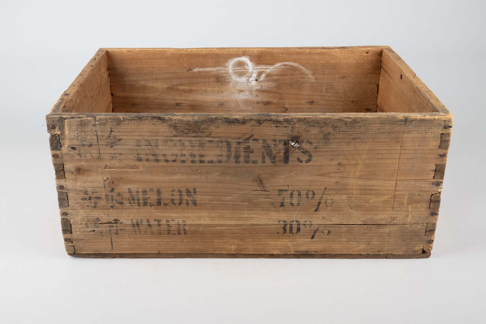 Image of Wooden crate used at the Hong Lee Laundry, ca. 1930s