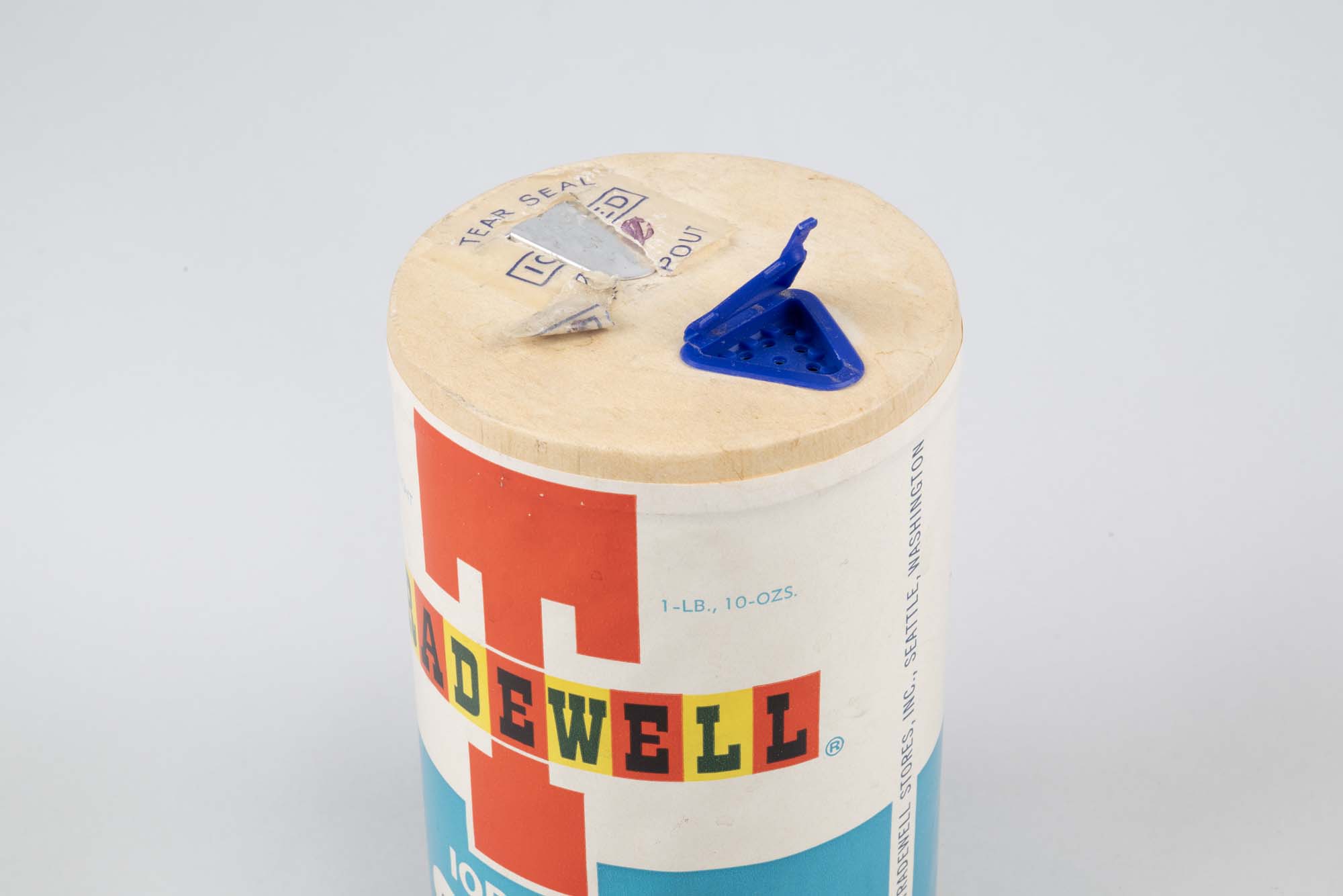 Image of Salt container from Tradewell Grocery Store in Seattle, ca. 1950s-1960s