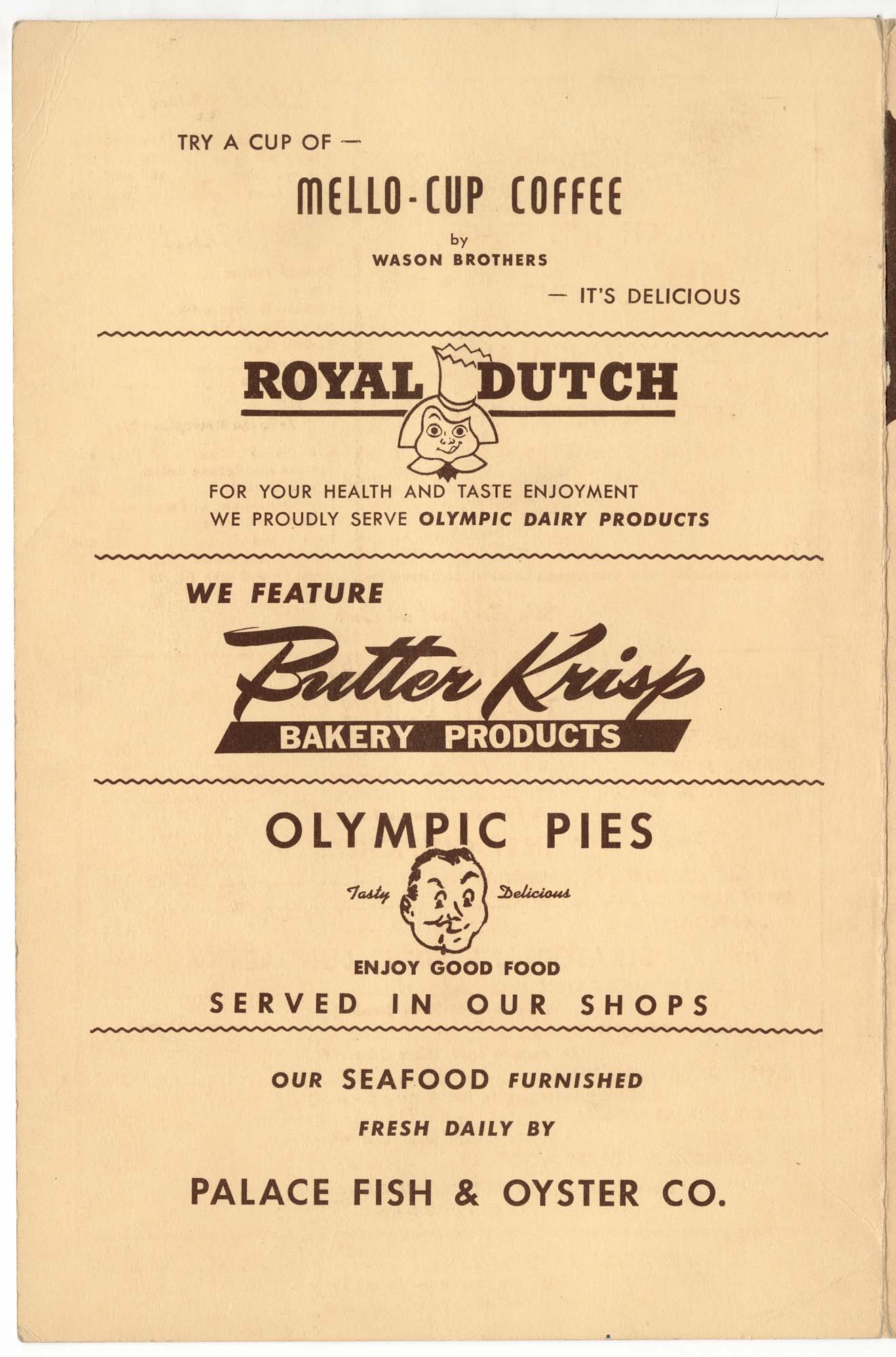 Image of Stratoplane Luncheonettes menu, 1943