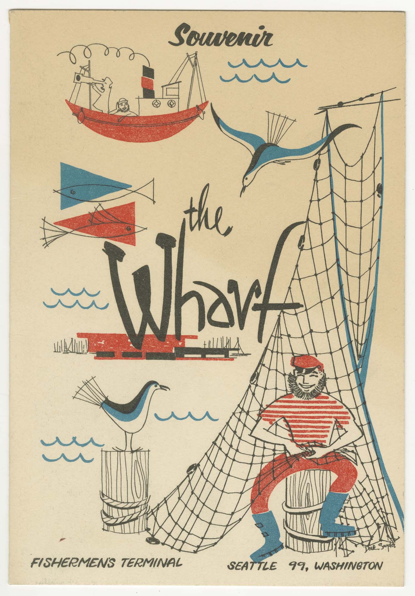 Image of The Wharf menu, circa 1958