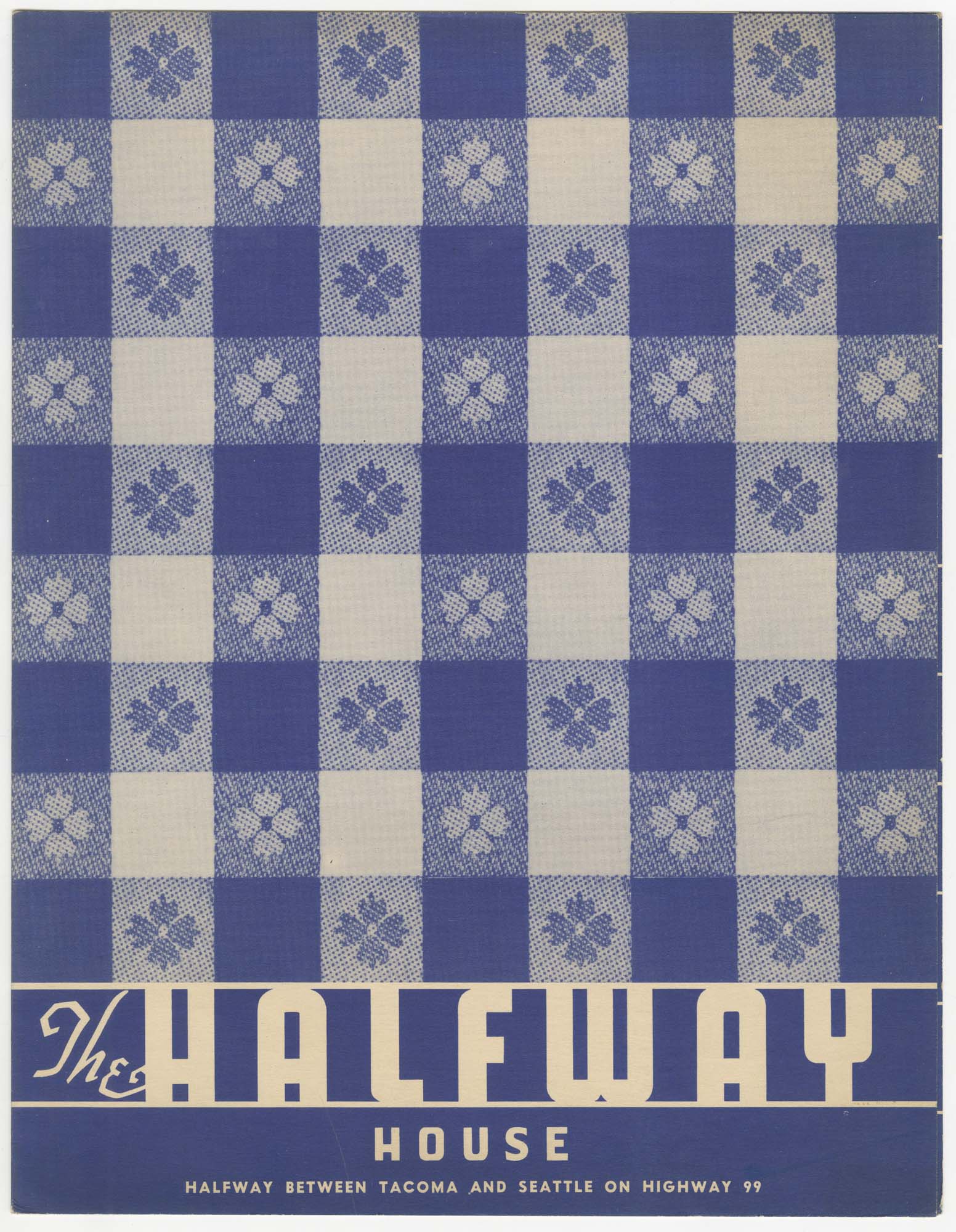 Image of The Halfway House menu, circa 1943