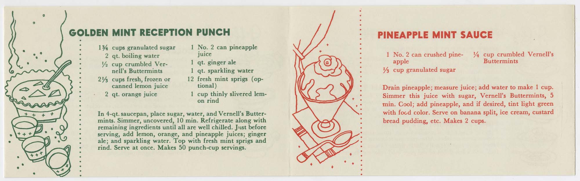 Image of Recipes Using Vernell's Real Buttermint Candy, circa 1951