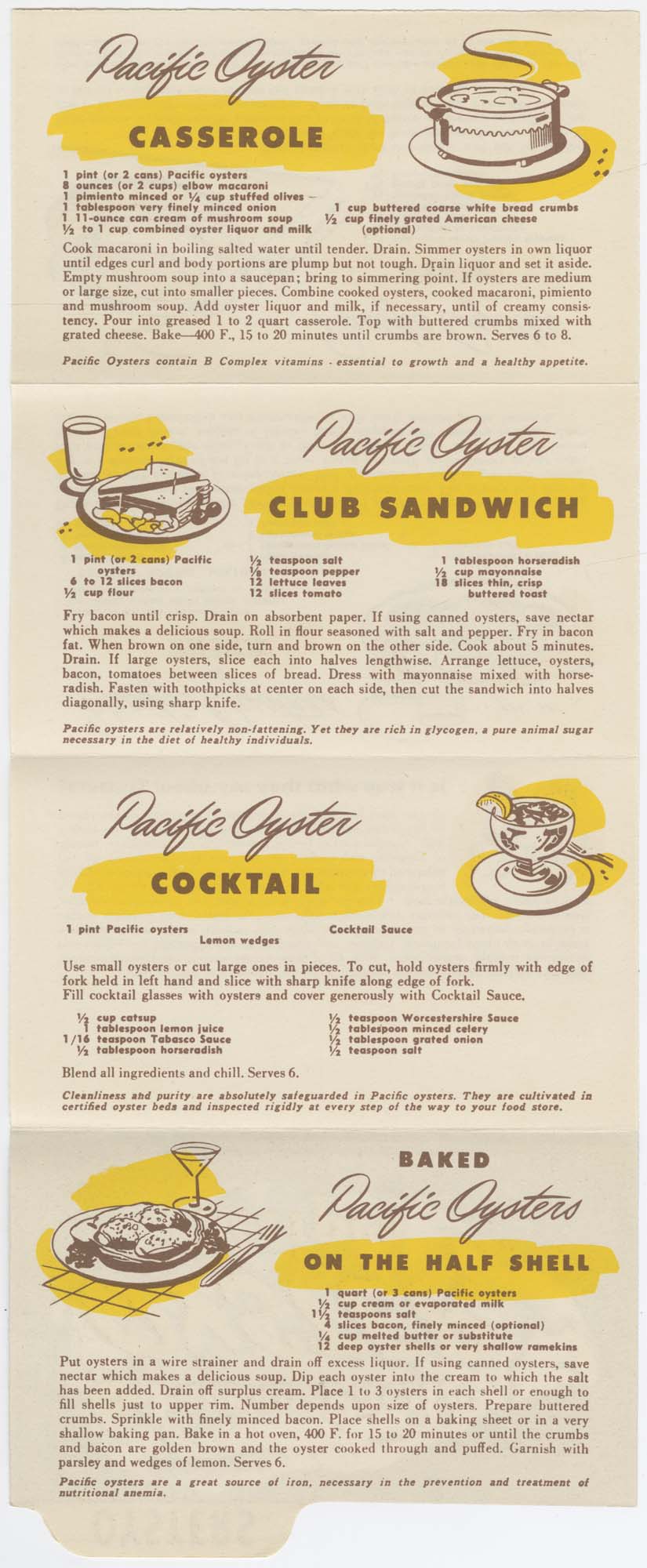Image of 6 Famous Pacific Oyster Recipes, circa 1955
