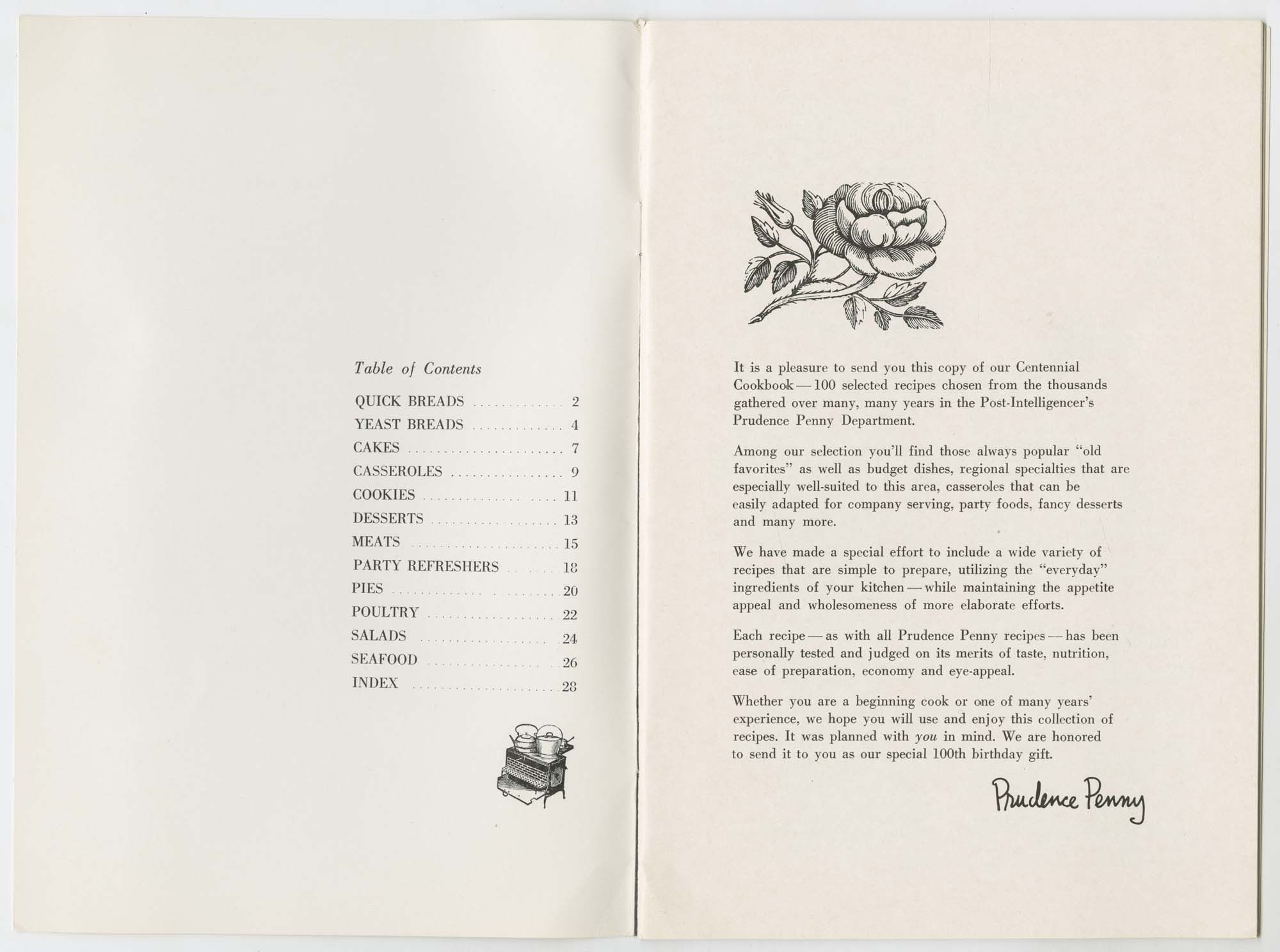 Image of Prudence Penny's Centennial Cookbook, 1963