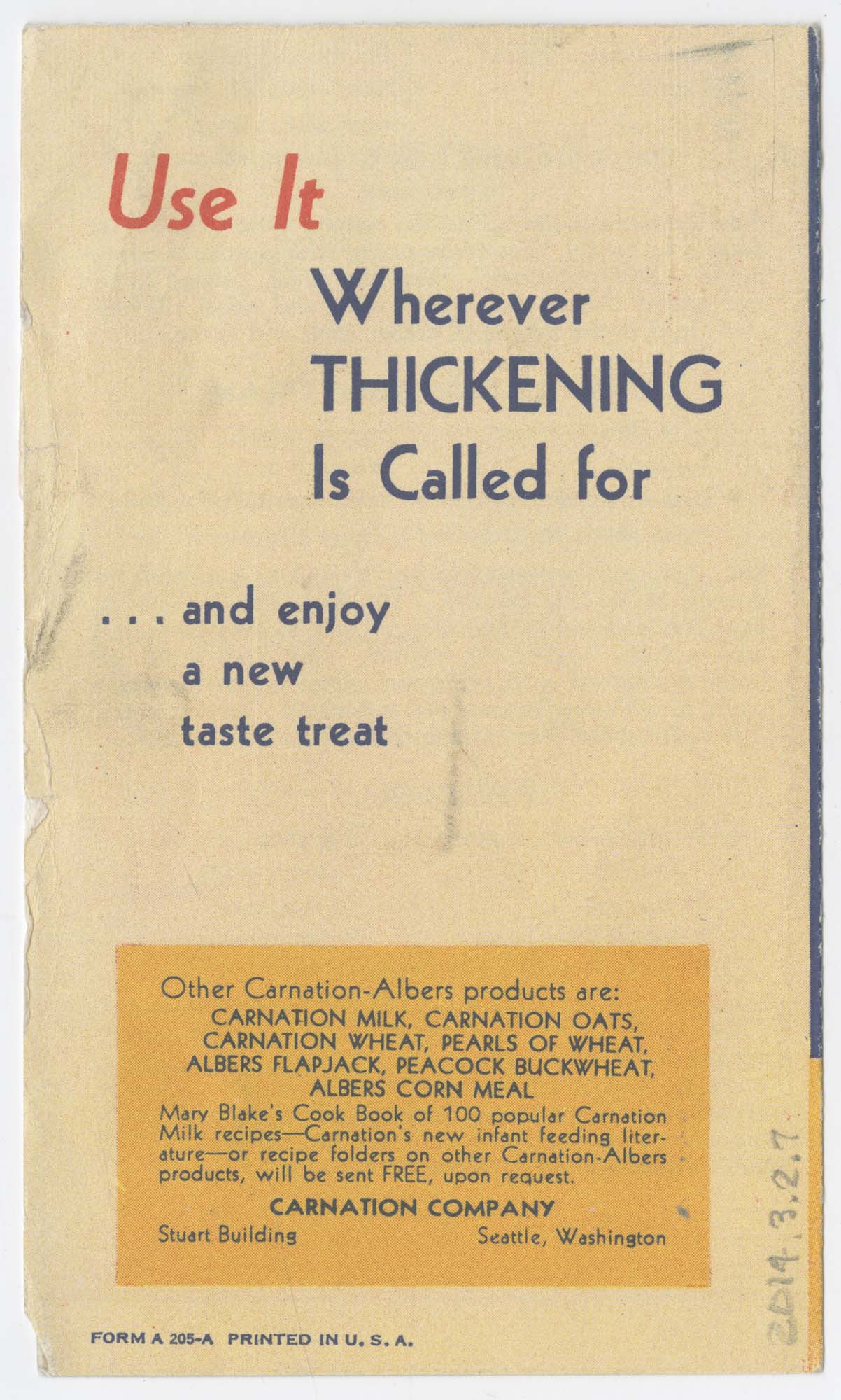 Image of Albers Instant Tapioca, the Delightful Quick Dessert, circa 1929