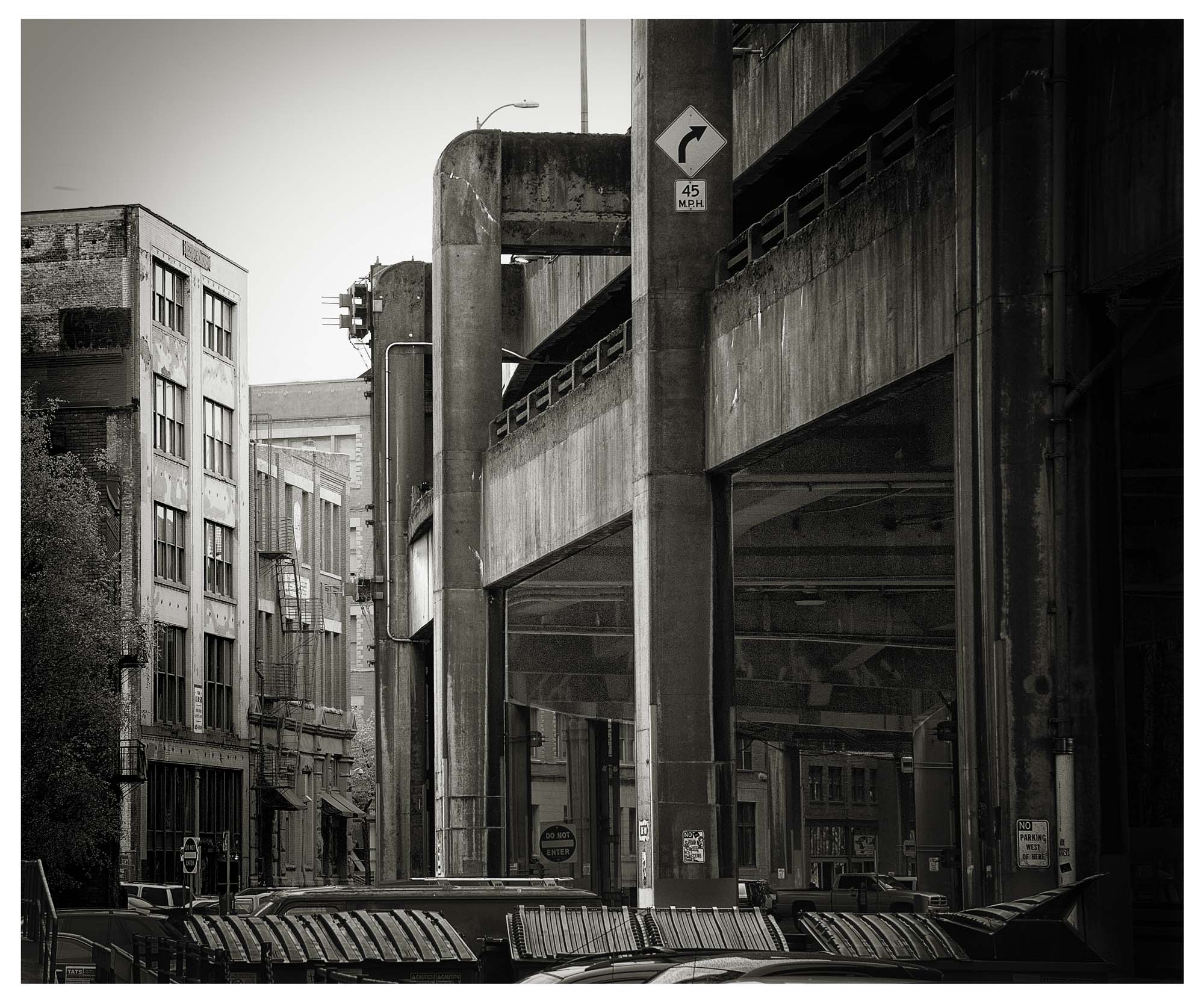 Image of Supports beneath Alaskan Way viaduct near South Washington Street, Seattle, August 2009