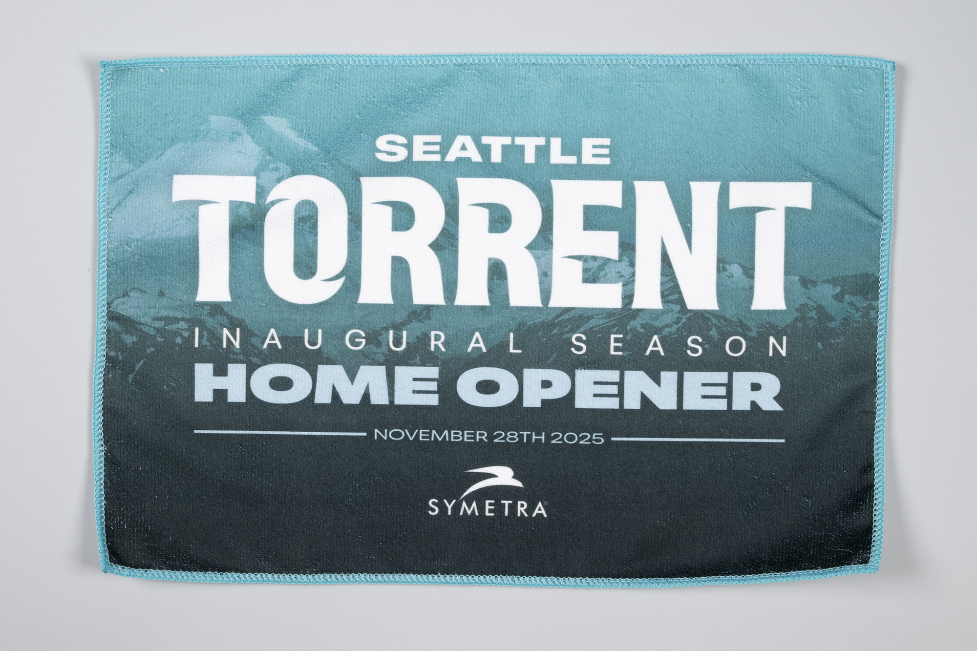 Image of Souvenir towel from the Seattle Torrent inaugural season home opener, 2025