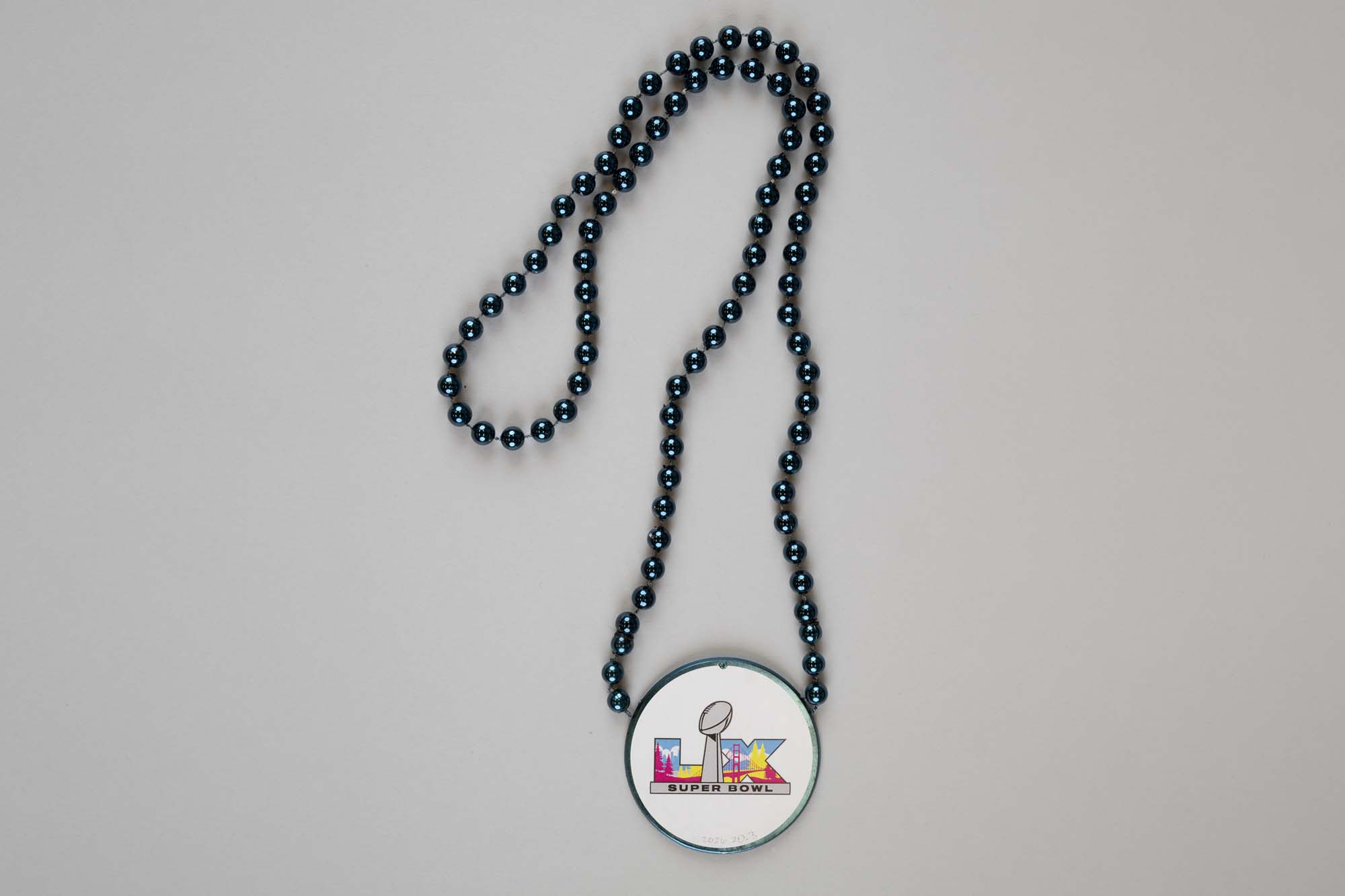 Image of Super Bowl LX beaded necklace souvenir for member of the Seattle Seahawks Ring of Honor club, 2026