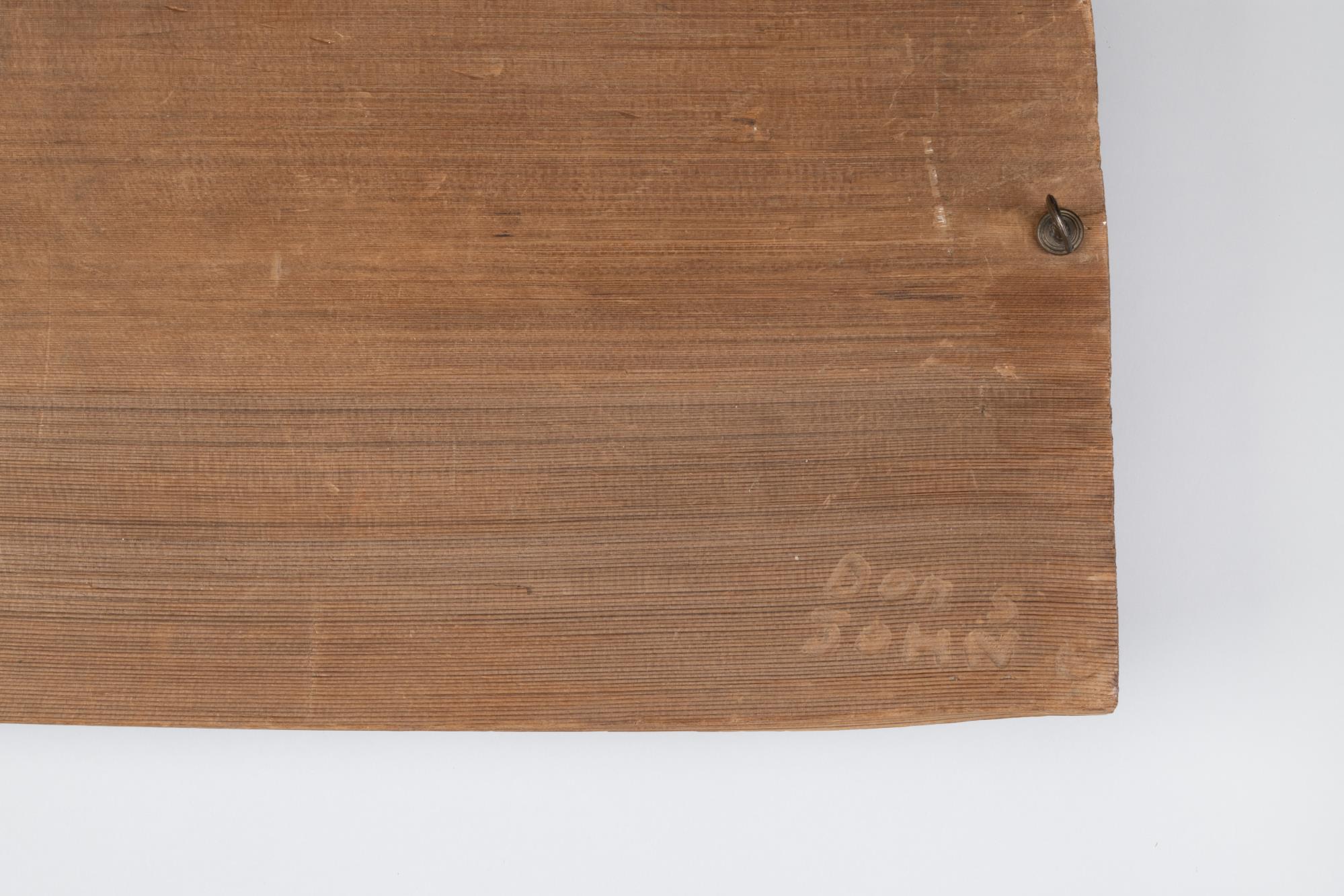 Image of Shelly's Leg wooden sign with palm trees and mirror, ca. 1973