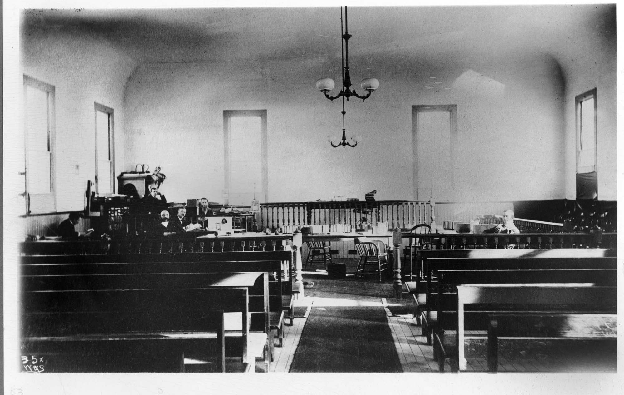 Image of King County Courthouse courtroom, circa 1885