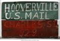 Image of Post Office sign from Hooverville in Seattle, ca. 1930
